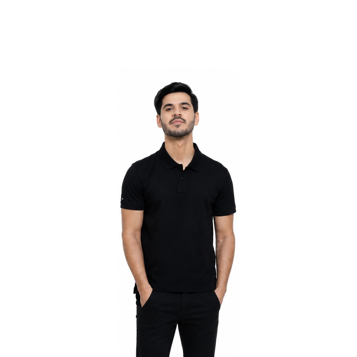 Arrow Jacquard Polo - Black — corporate gift with your logo | ZYFTT
