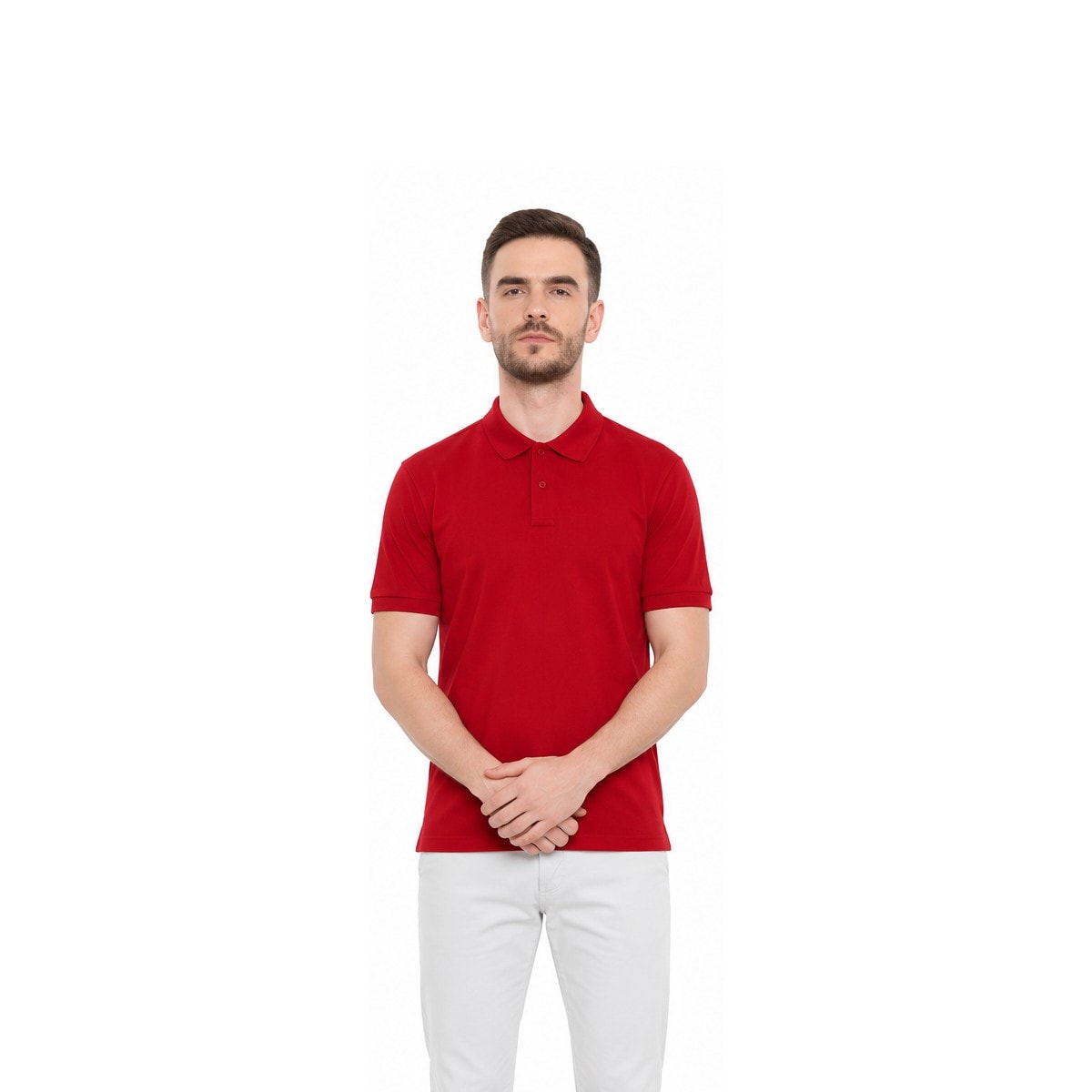 Arrow Jacquard Polo - Red • — corporate gift with your logo | ZYFTT