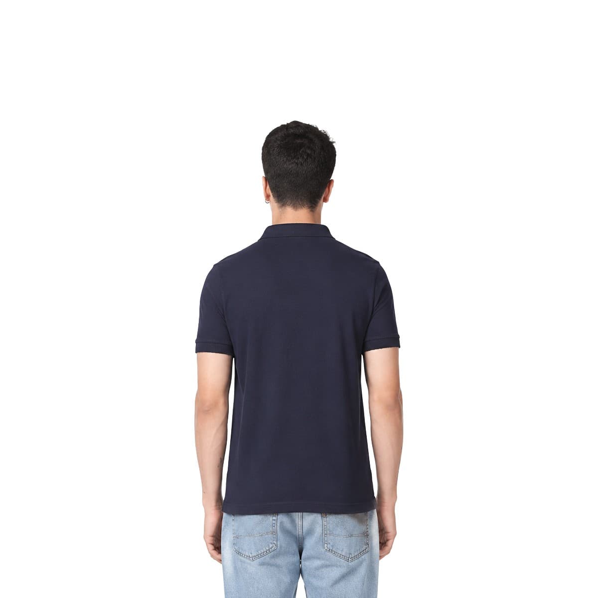 Flying Machine Playdry Collar T-Shirt - Navy Blue & White alternate