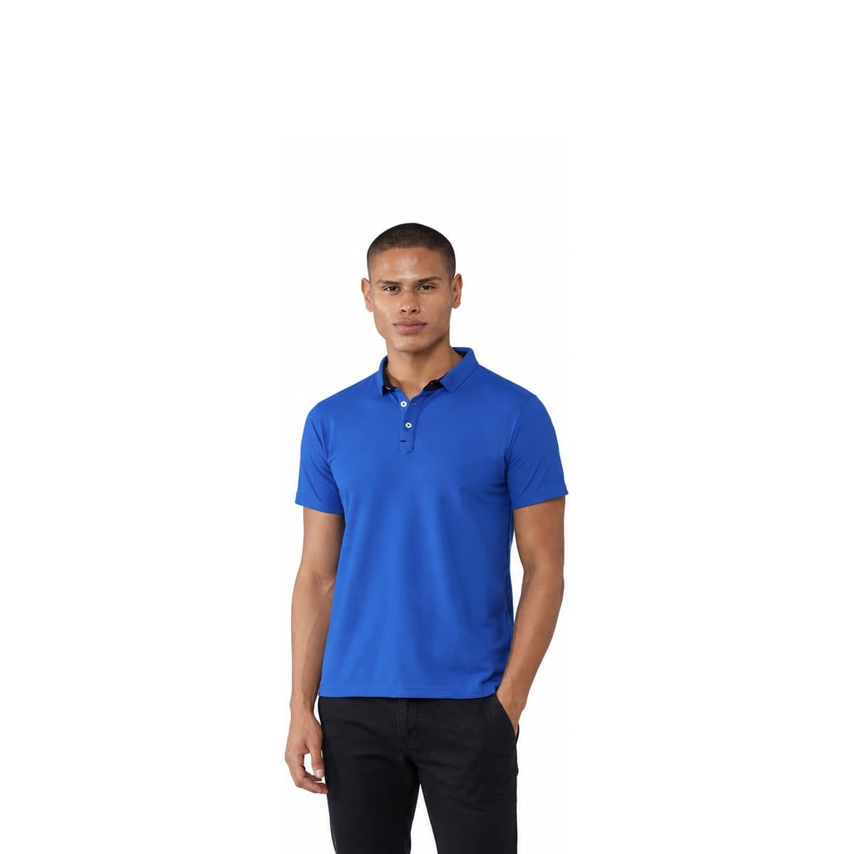 Flying Machine Playdry Collar T-Shirt - Royal Blue & White