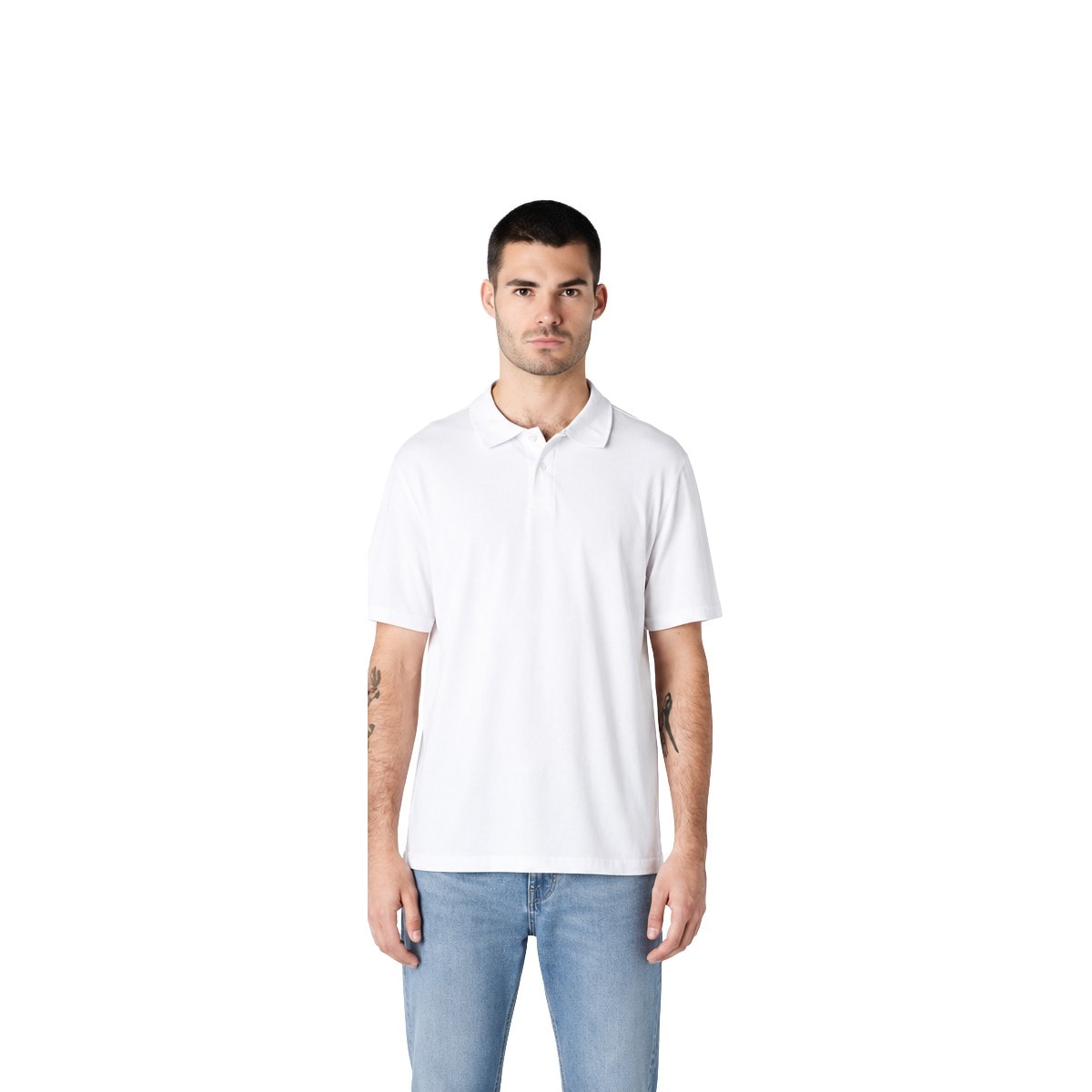 Gildan Polo T-shirts - White — corporate gift with your logo | ZYFTT