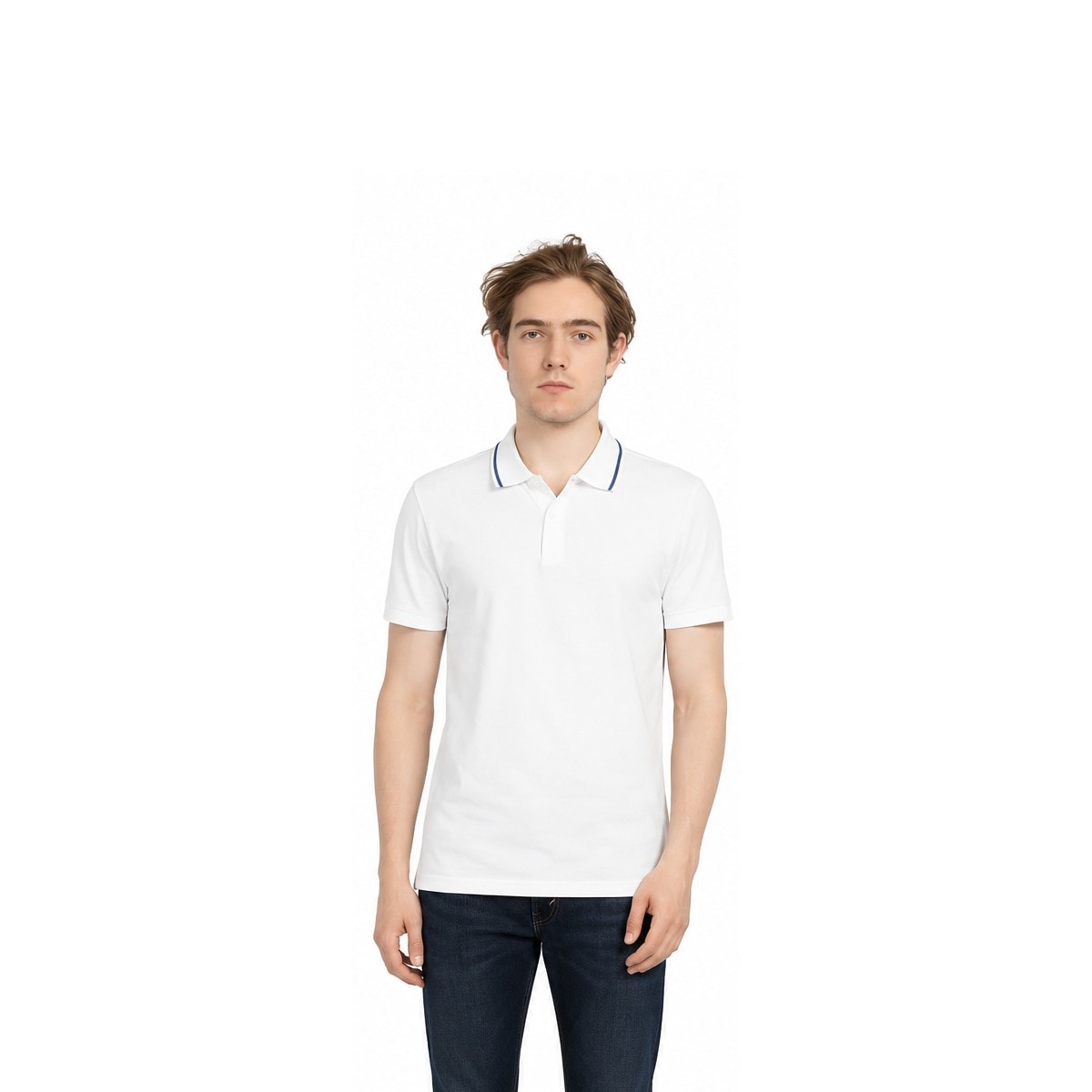Levis Polo T-shirt with Tipping - White — corporate gift with your logo | ZYFTT