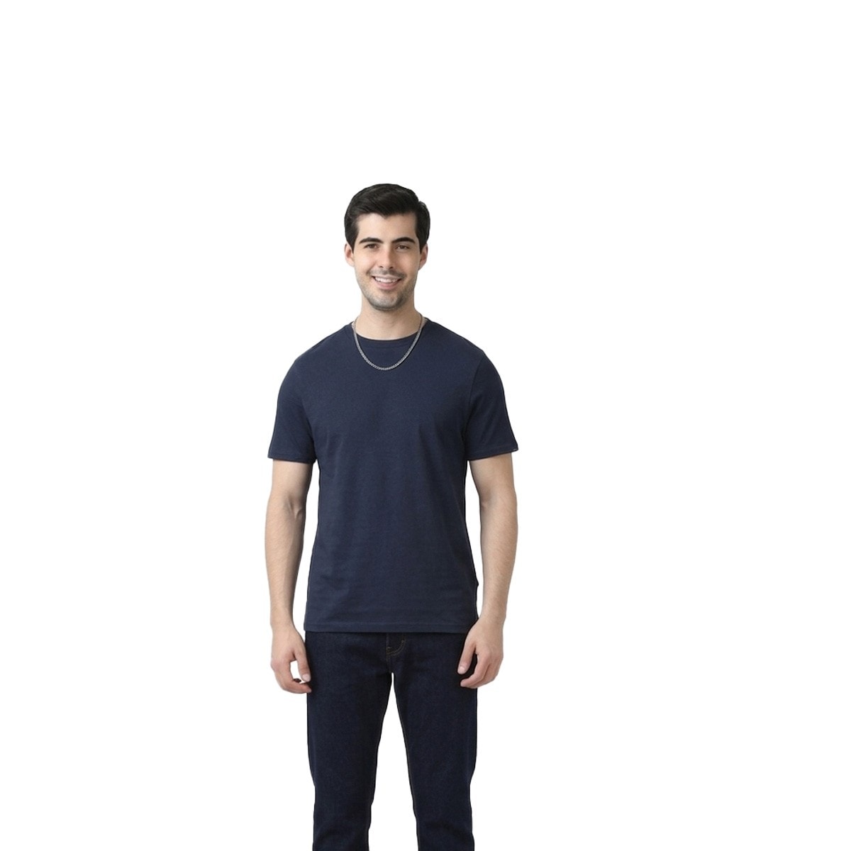 M&S Round Neck T-shirts - Navy Blue — corporate gift with your logo | ZYFTT
