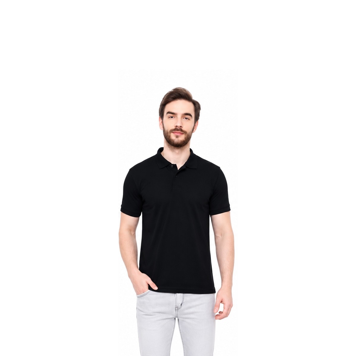 USPA Playdry Collar T-Shirt - Black — corporate gift with your logo | ZYFTT