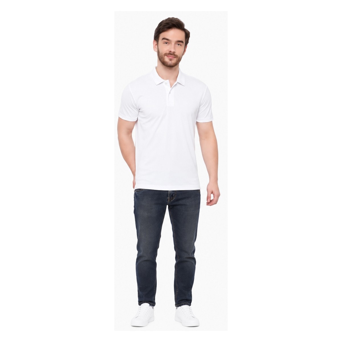 USPA Playdry Collar T-Shirt - White — corporate gift with your logo | ZYFTT