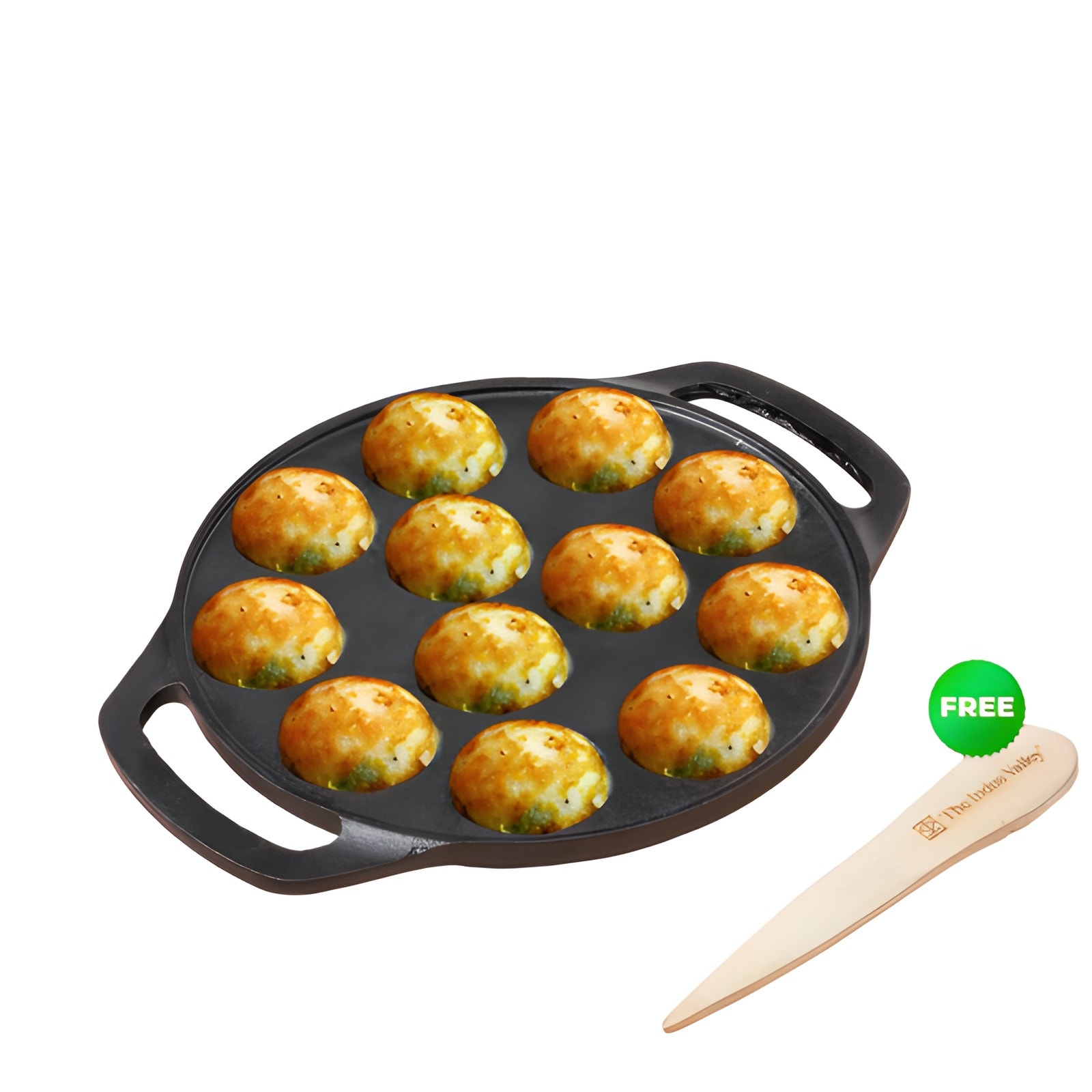 12 Pit/Cup Cast Iron Paniyaram Pan 21cm — corporate gift with your logo | ZYFTT