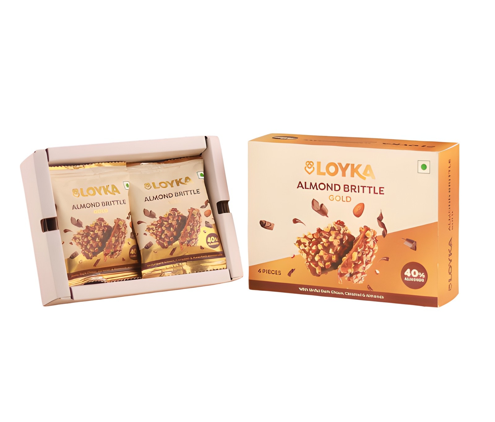 Almond Brittle 4pcs Gold Box — corporate gift with your logo | ZYFTT