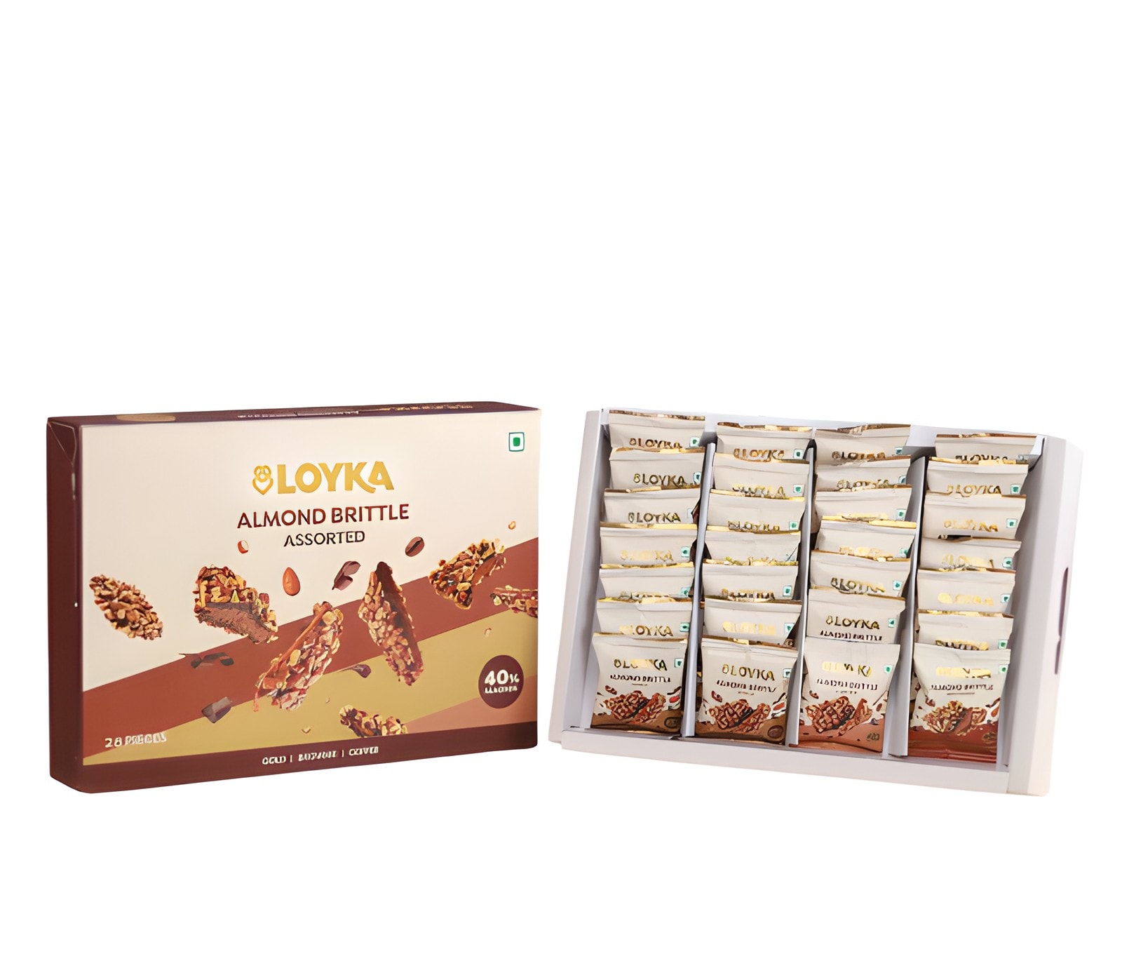 Almond Brittle Assorted 28pcs Box — corporate gift with your logo | ZYFTT