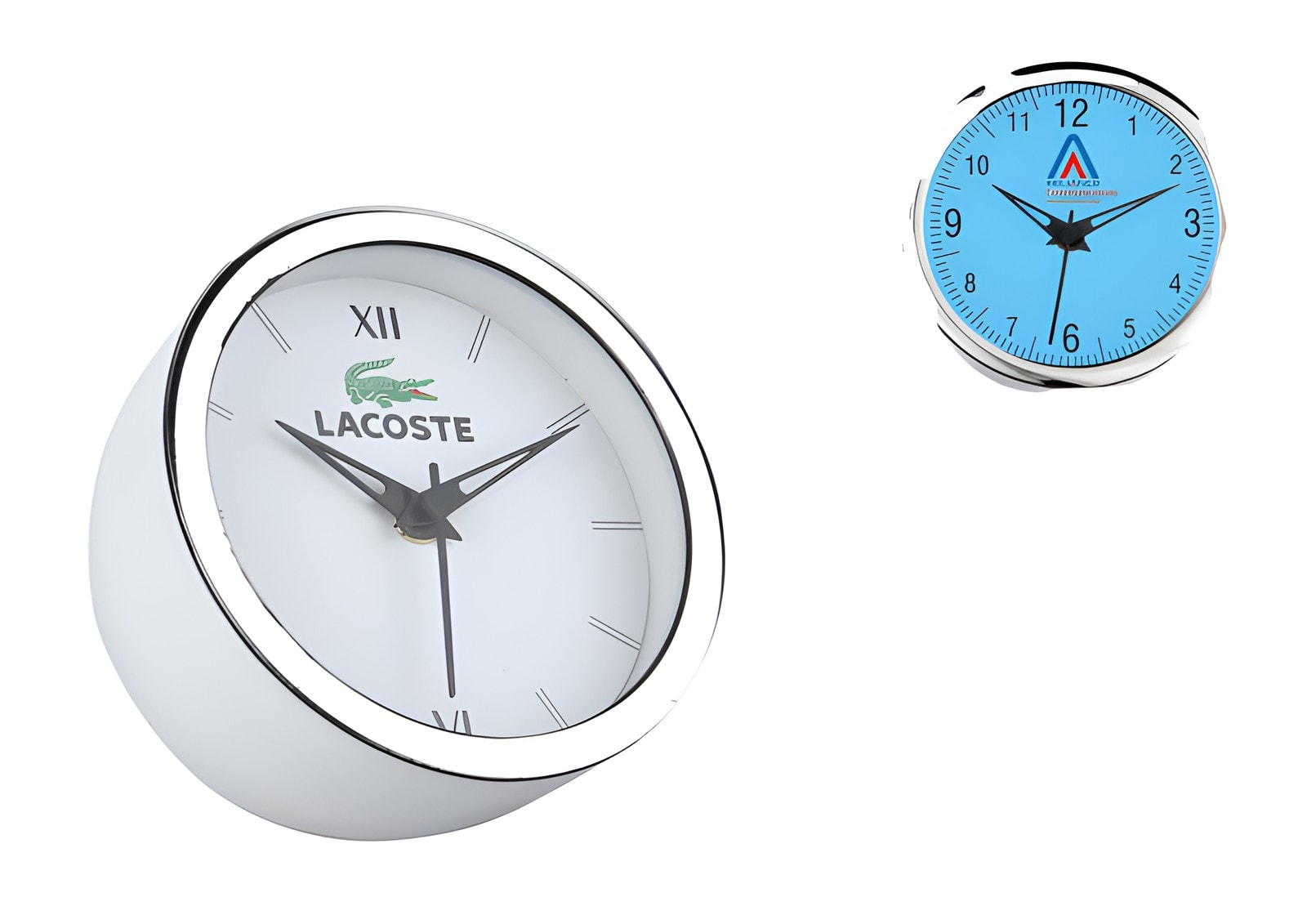 Chip: Table clock with Silver ring | 5 inch dial — corporate gift with your logo | ZYFTT