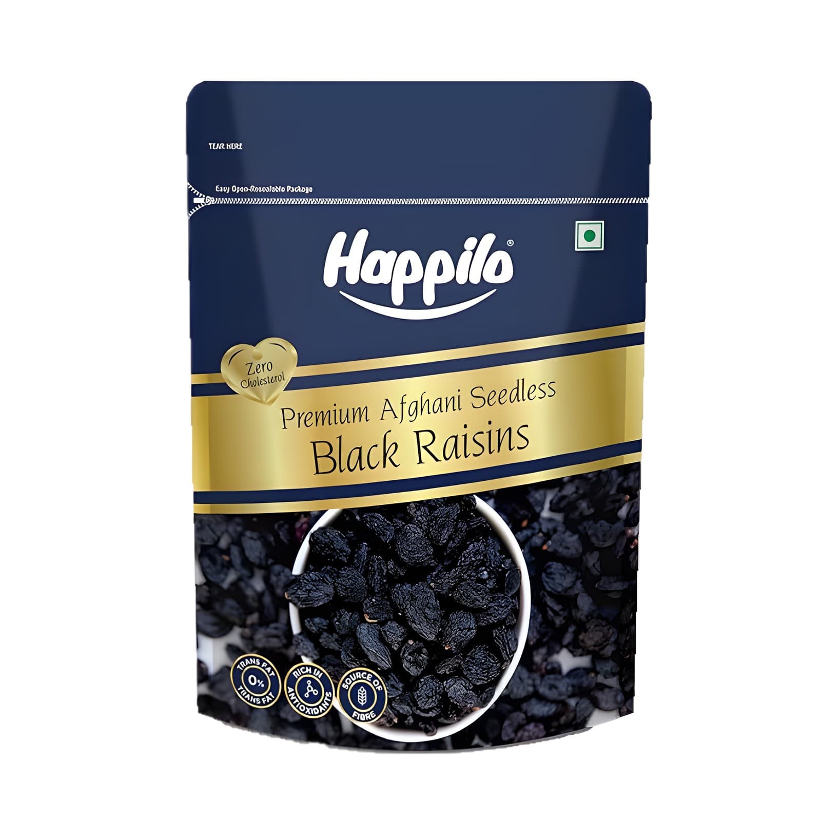 Happilo Premium Afghani Seedless Black Raisins 500g