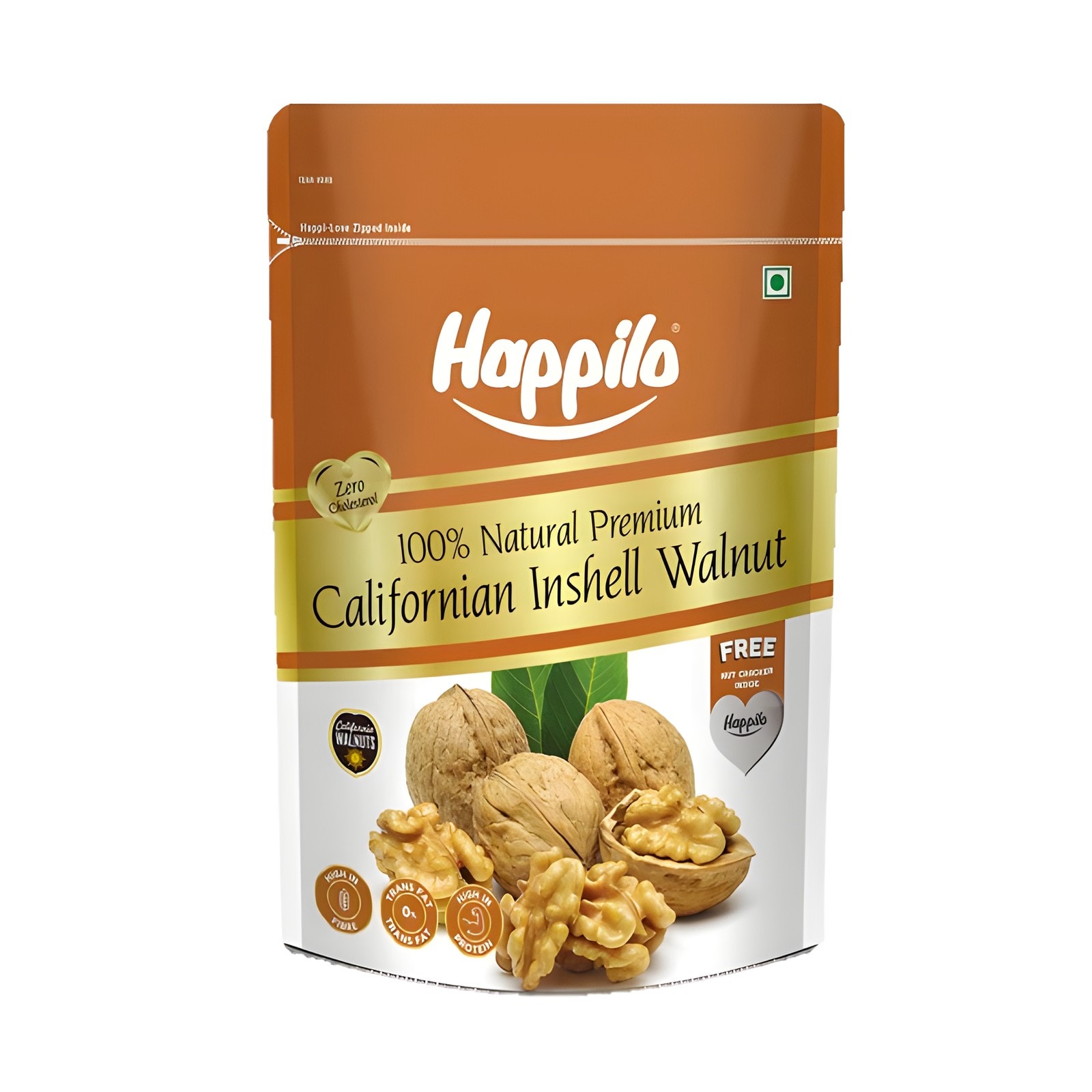 Happilo Premium Natural California Inshell Walnuts with Free Nut Cracker 500g — corporate gift with your logo | ZYFTT