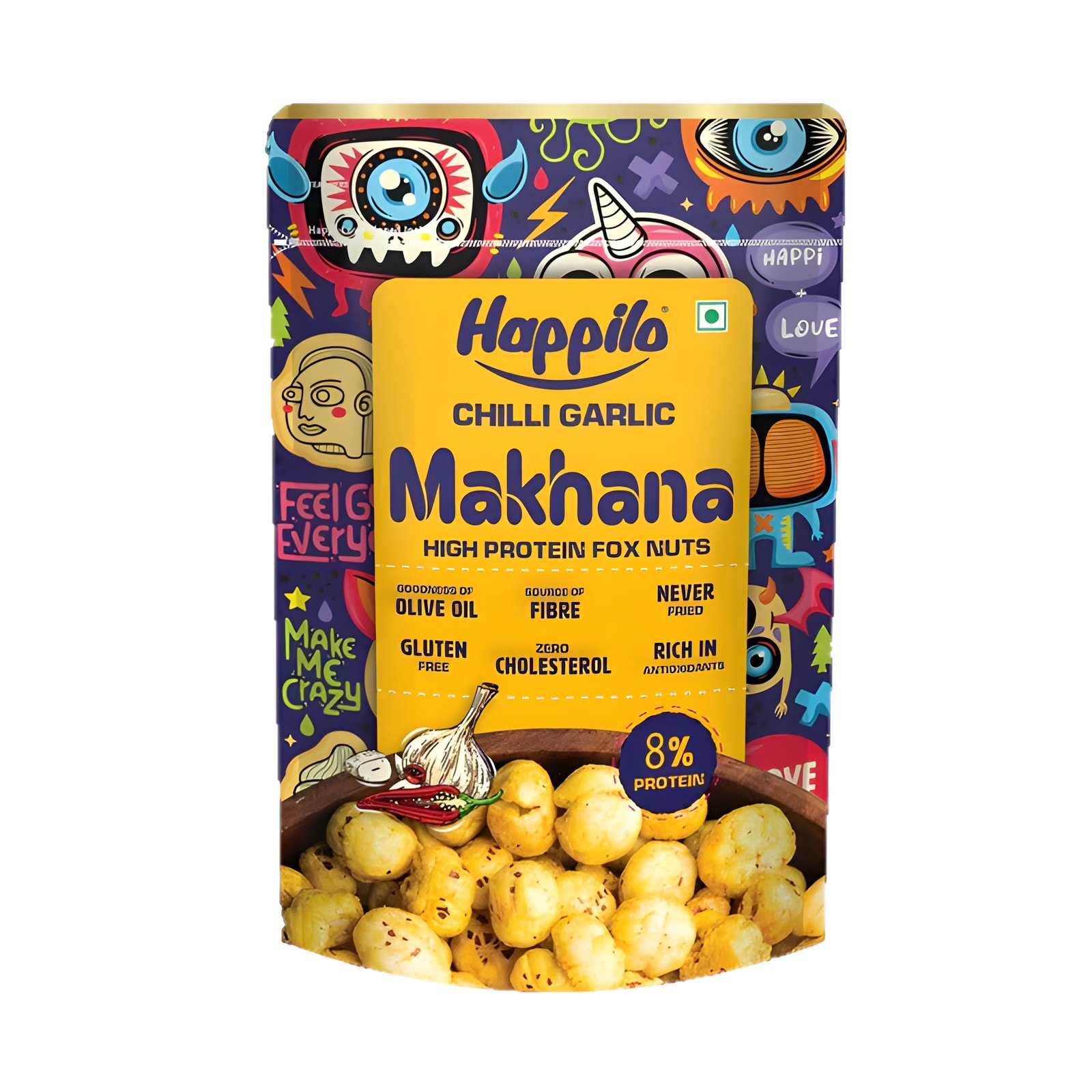 Happilo Premium Super Snack Makhana Chilli Garlic 55g — corporate gift with your logo | ZYFTT