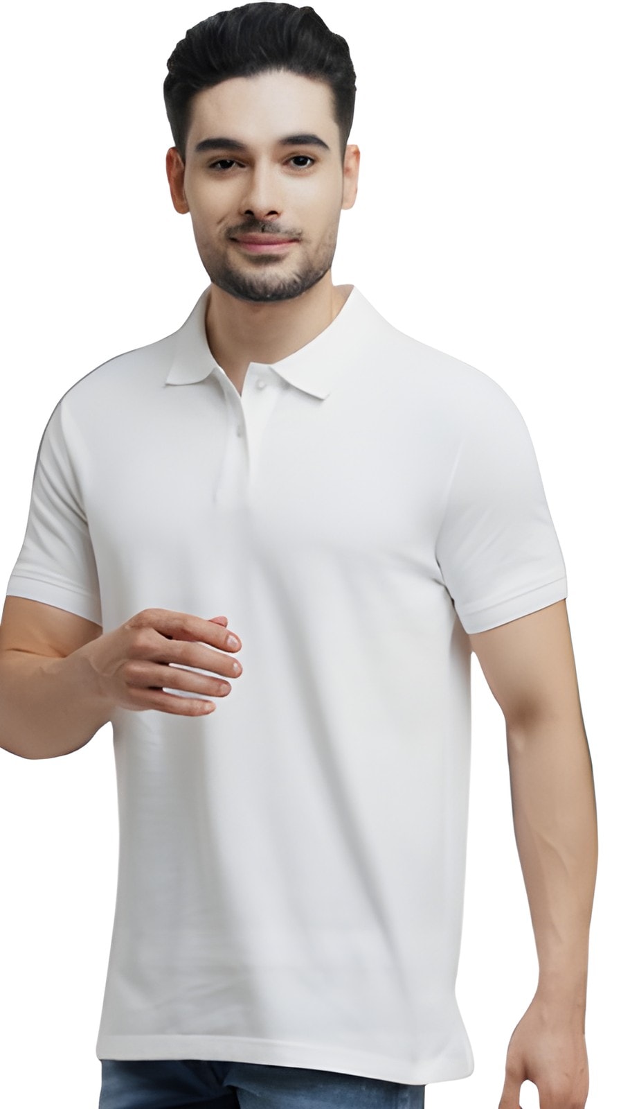 J&J Jacquard Polo T-shirt - White — corporate gift with your logo | ZYFTT