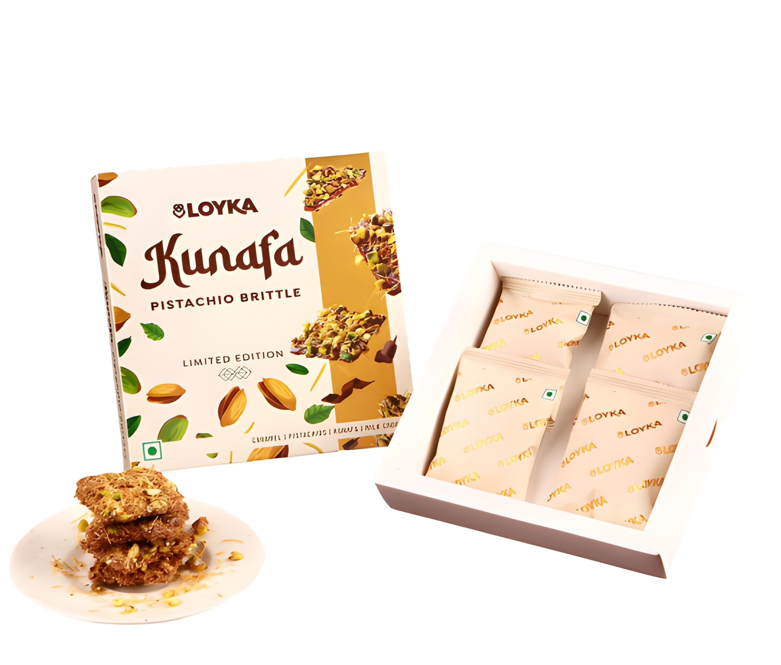 Kunafa Pistachio Brittle 4pcs Box — corporate gift with your logo | ZYFTT