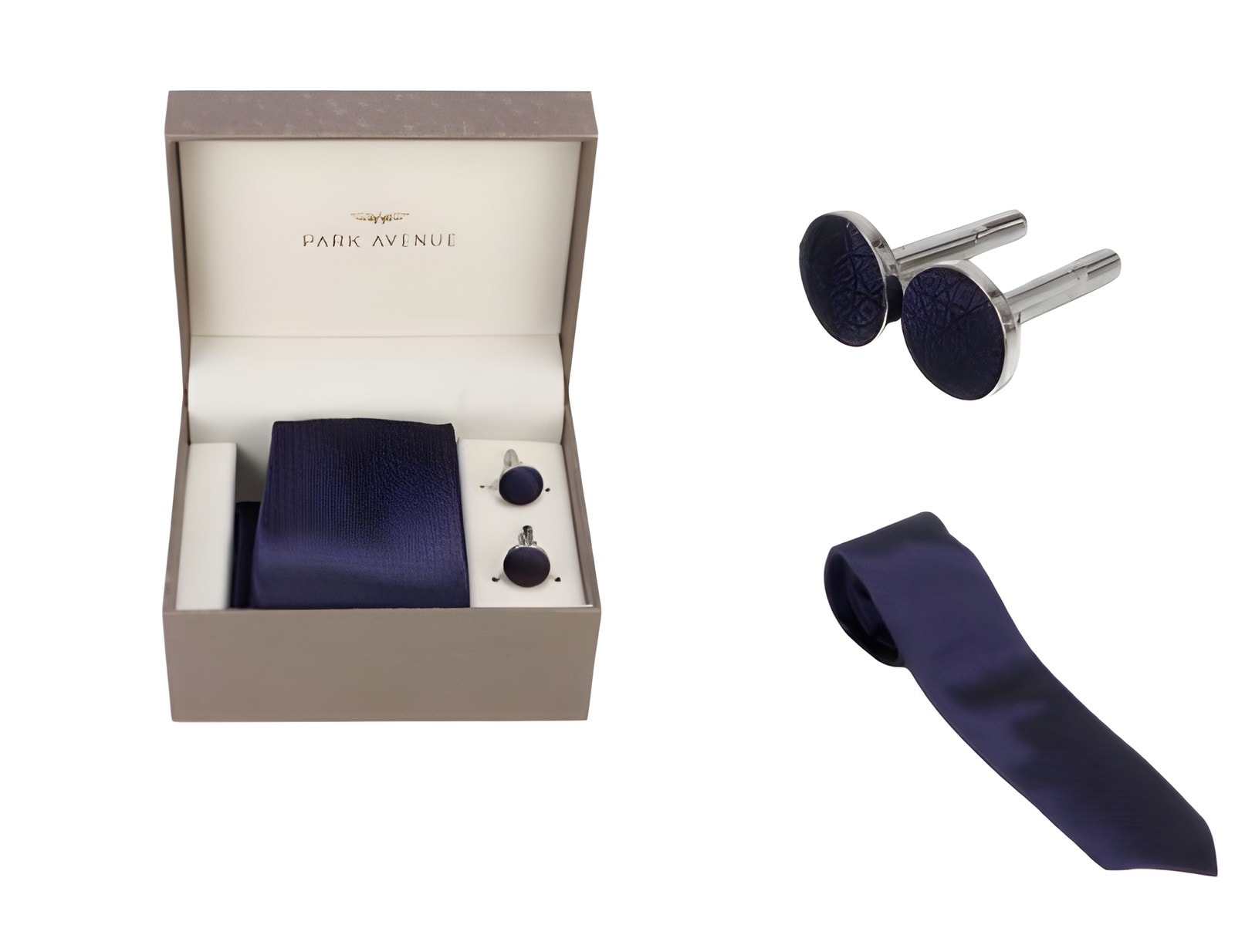 Park Avenue Tie & Cufflink Set Navy — corporate gift with your logo | ZYFTT