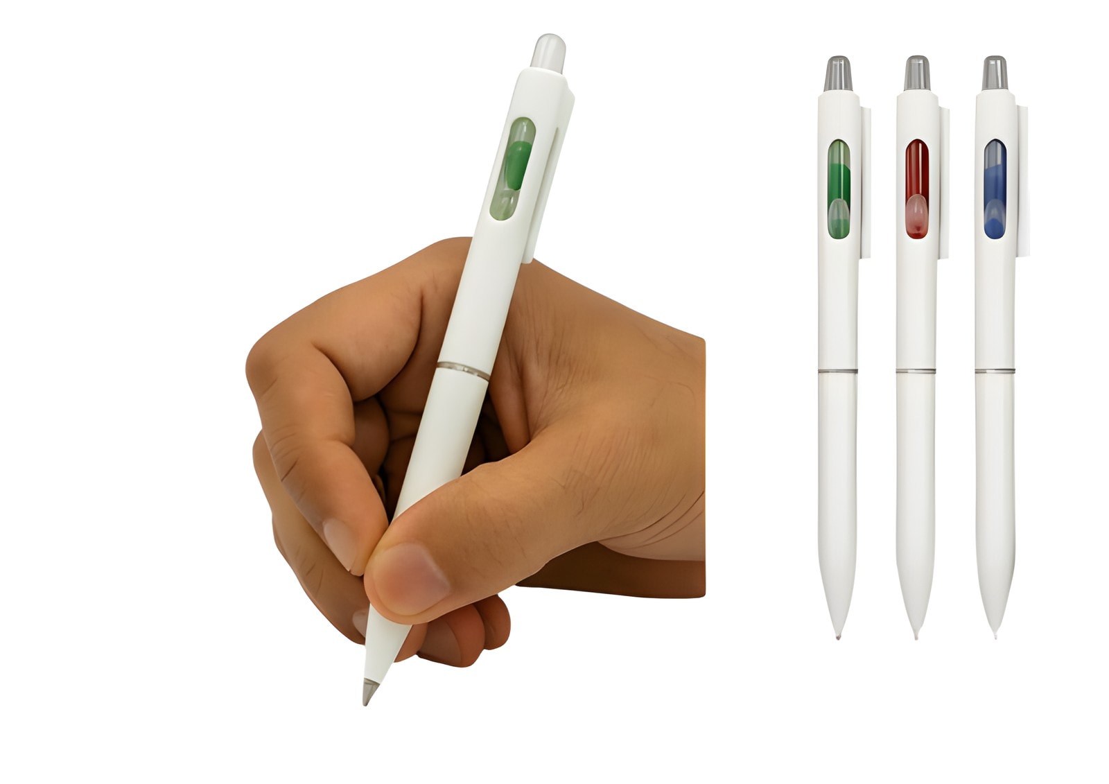 Sand Timer Pen With Soft Grip | 15 Second Timer — corporate gift with your logo | ZYFTT