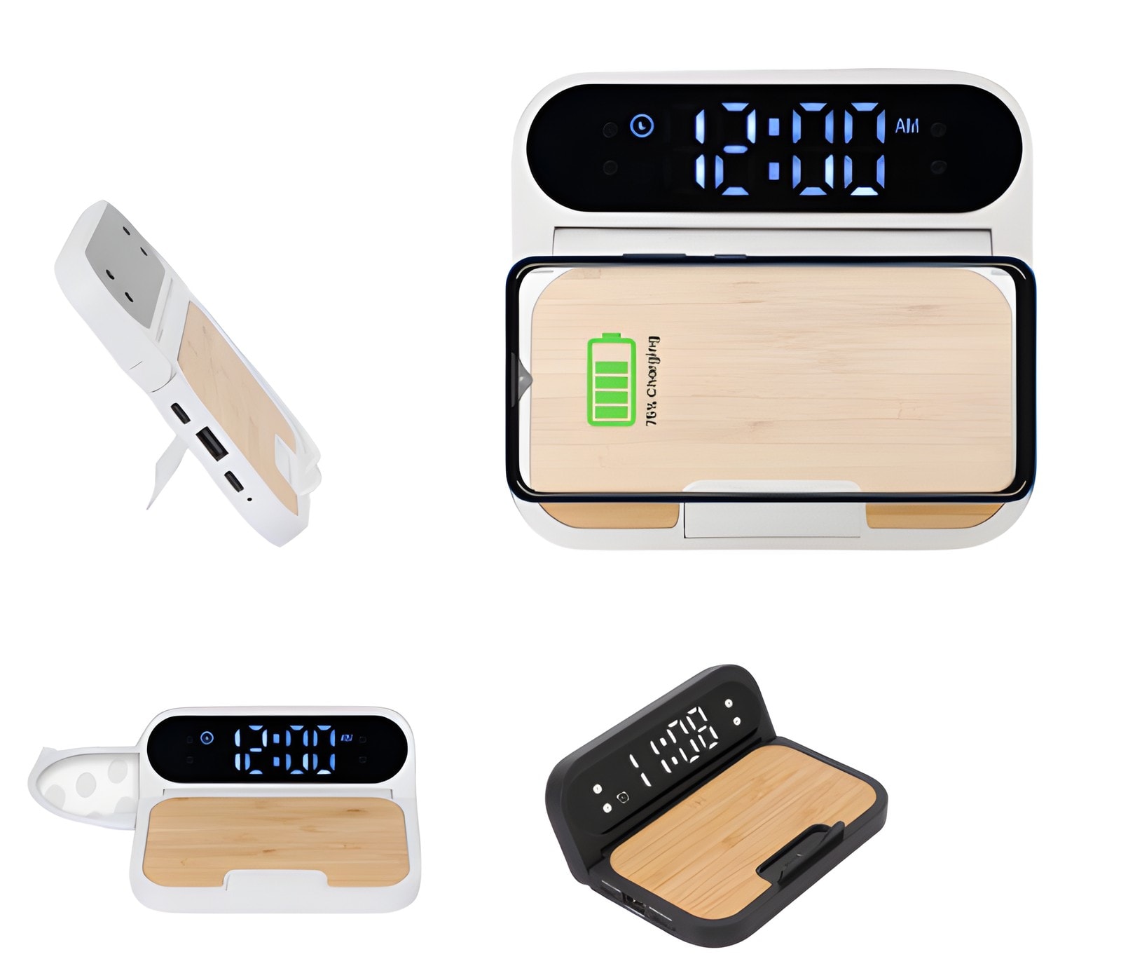 Snooze Clock With Alarm Wireless Charger — corporate gift with your logo | ZYFTT