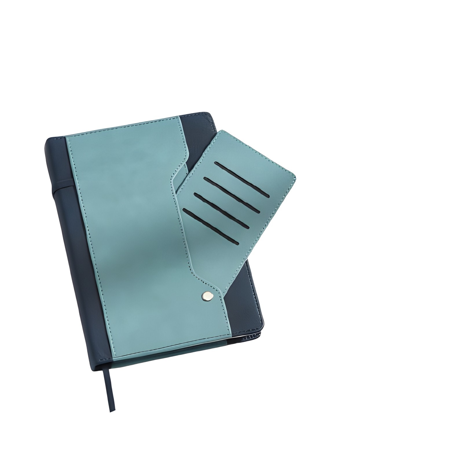 The Guide Leatherette Notebook With Pull-Out Cards Pocket — corporate gift with your logo | ZYFTT