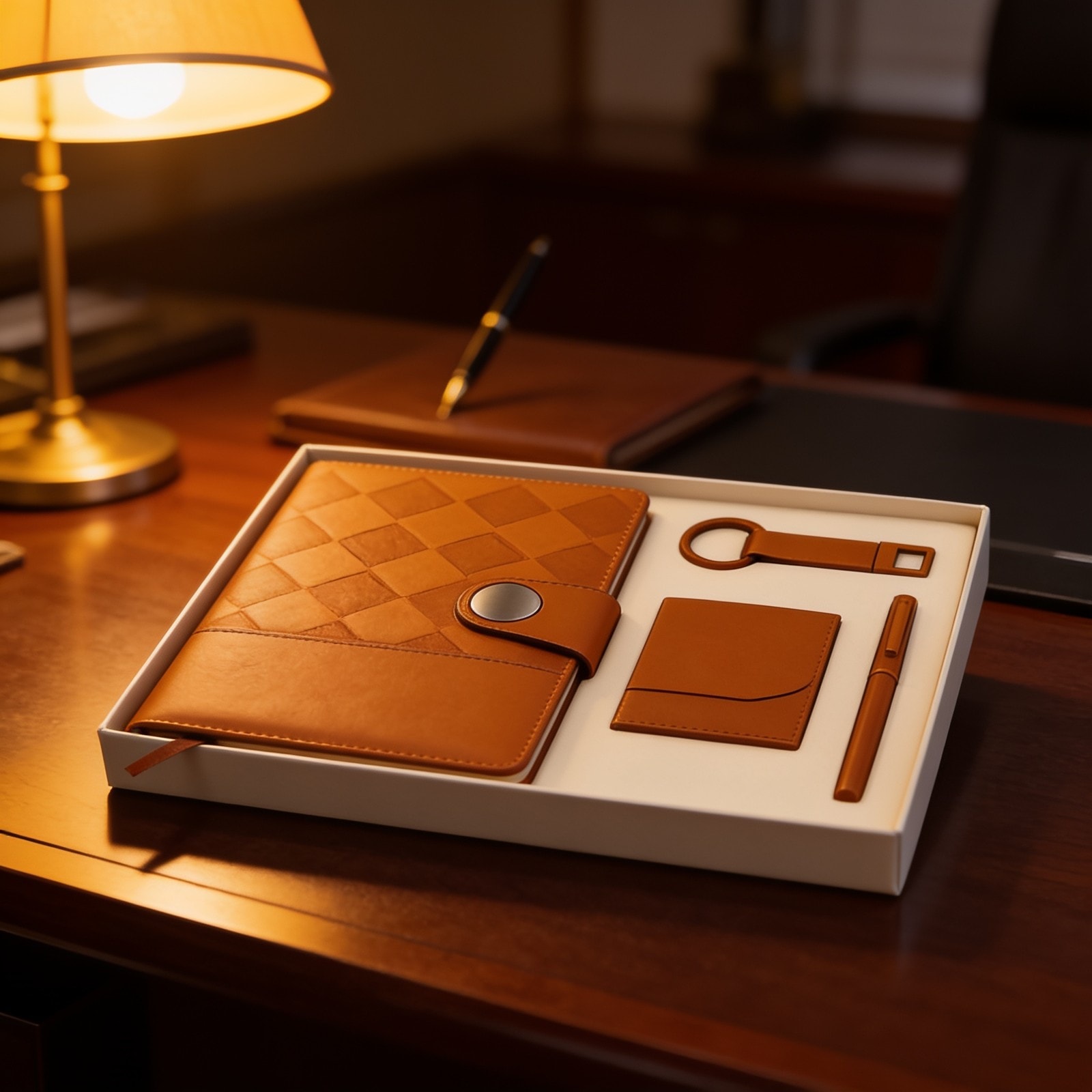Premium Brown Executive 4 in 1 Gift set — corporate gift with your logo | ZYFTT