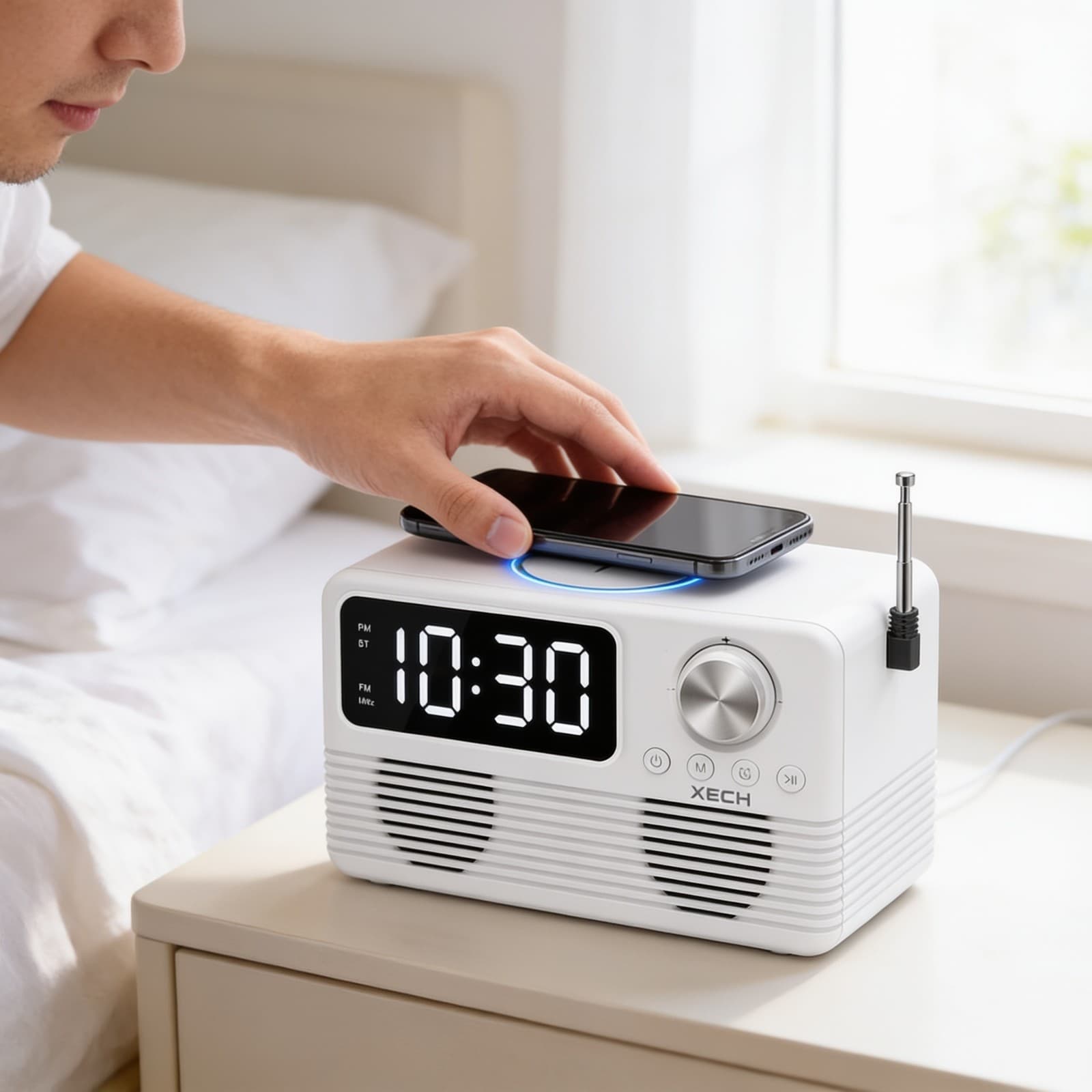 Eon Max Retro Clock Speaker With Wireless Charger alternate