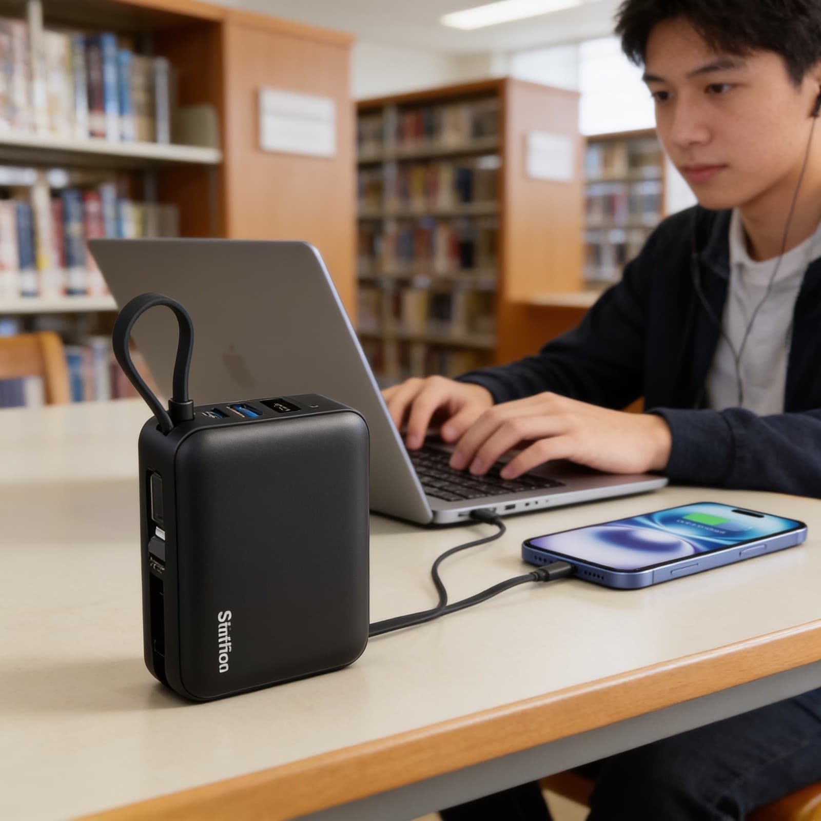 Stuffcool Maverick 20000mAh Powerbank with 2 Fast Charging Cables Built In EK1714 alternate