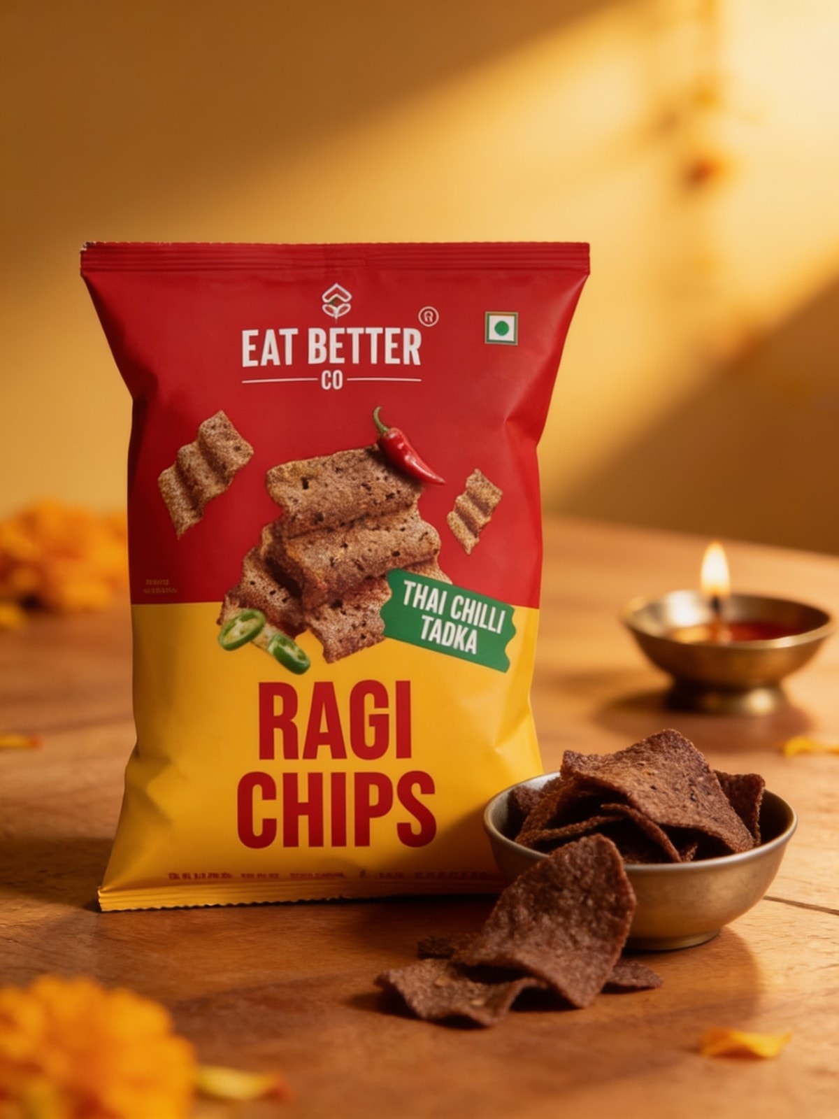 Eat Better Co Ragi Chips Thai Chili Tadka (55g) — corporate gift with your logo | ZYFTT