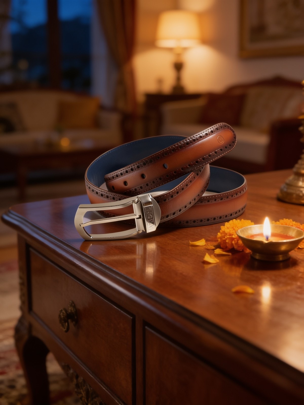 Southwark Brogue Leather Belt — corporate gift with your logo | ZYFTT