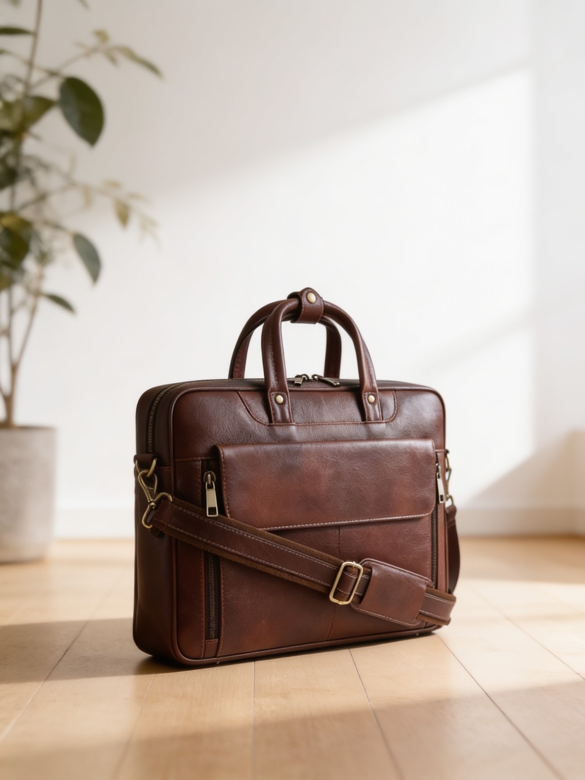 Opulent Edge Pure Leather Laptop Bag — corporate gift with your logo | ZYFTT