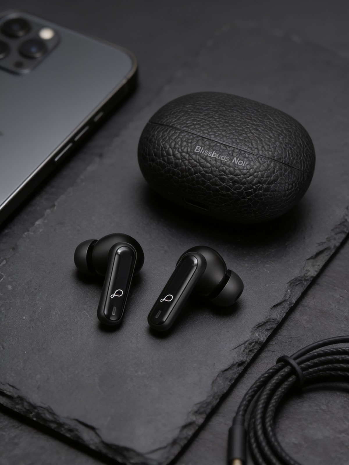 Blissbuds Noir True Wireless Earbuds — corporate gift with your logo | ZYFTT