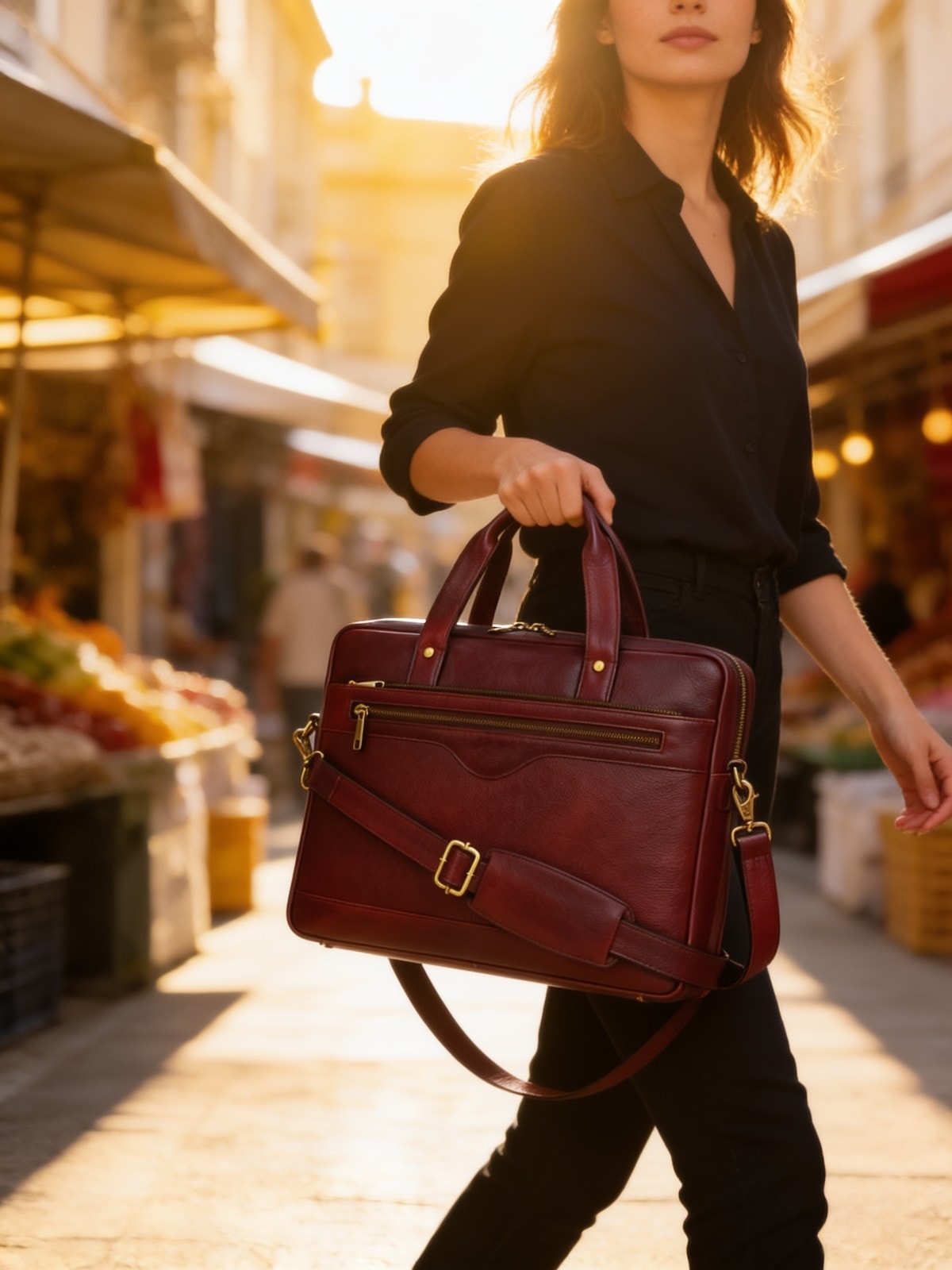 Vertex Classic Pure Leather Laptop Bag — corporate gift with your logo | ZYFTT