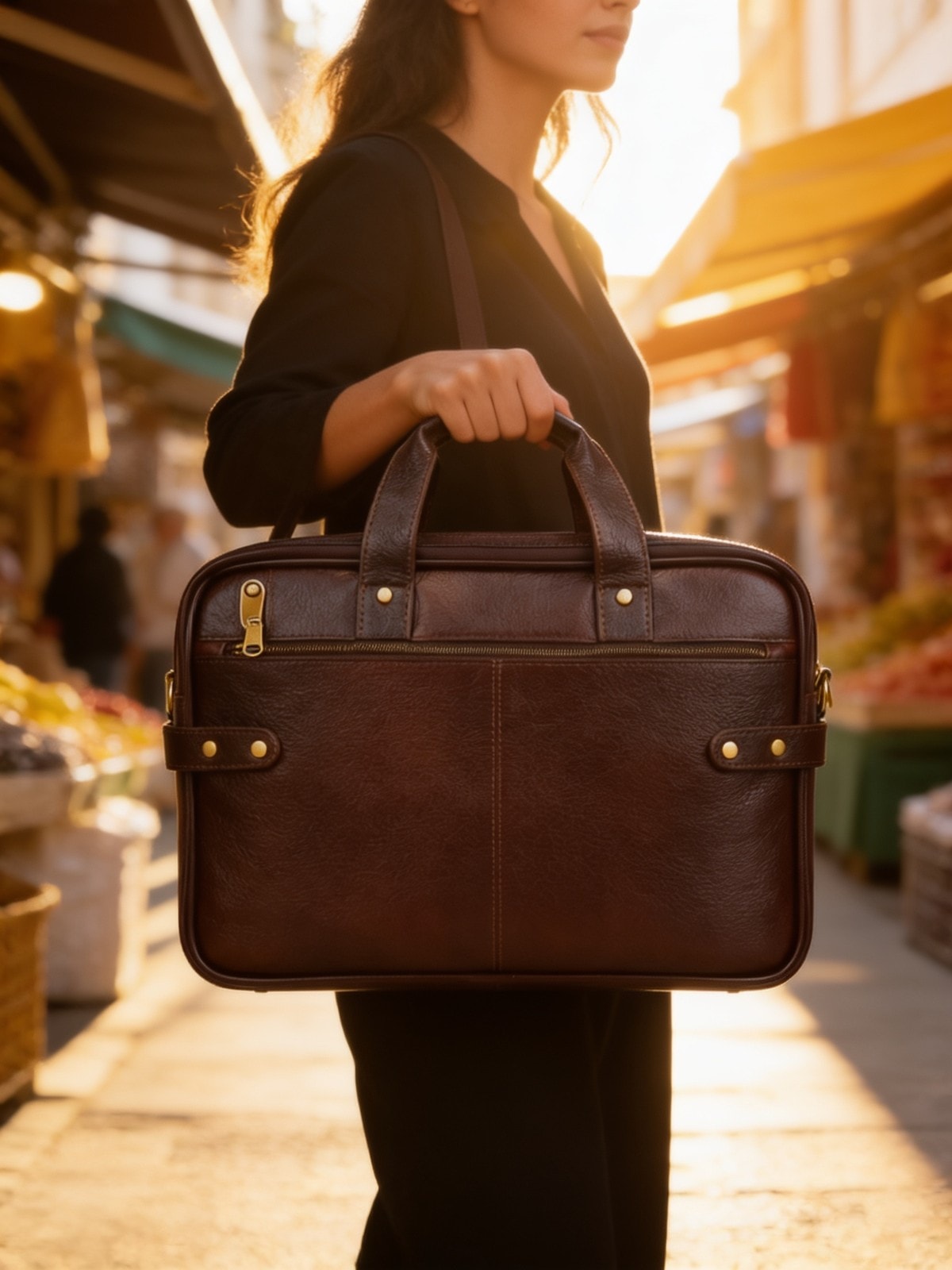 Noble Navigator Pure Leather Laptop Bag — corporate gift with your logo | ZYFTT
