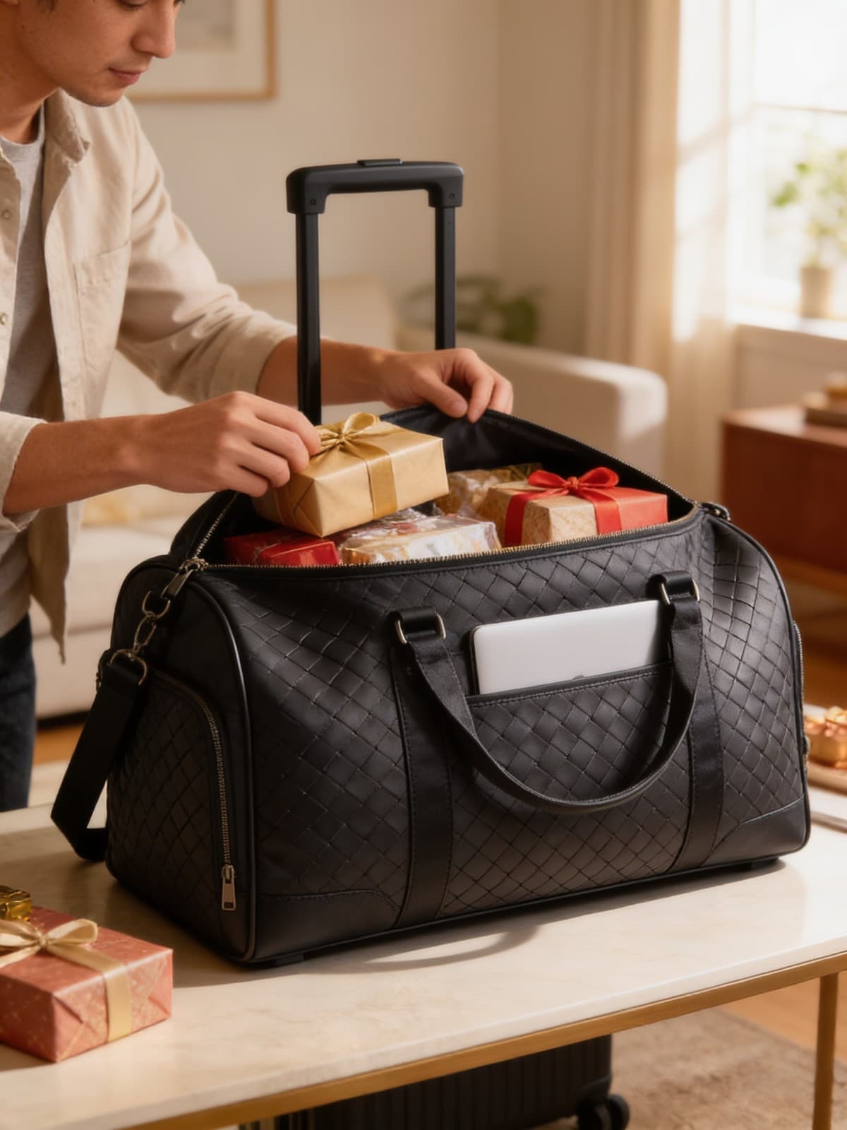Premium Majestic Bottega Overnighter Laptop Trolley | Duffle Bag alternate