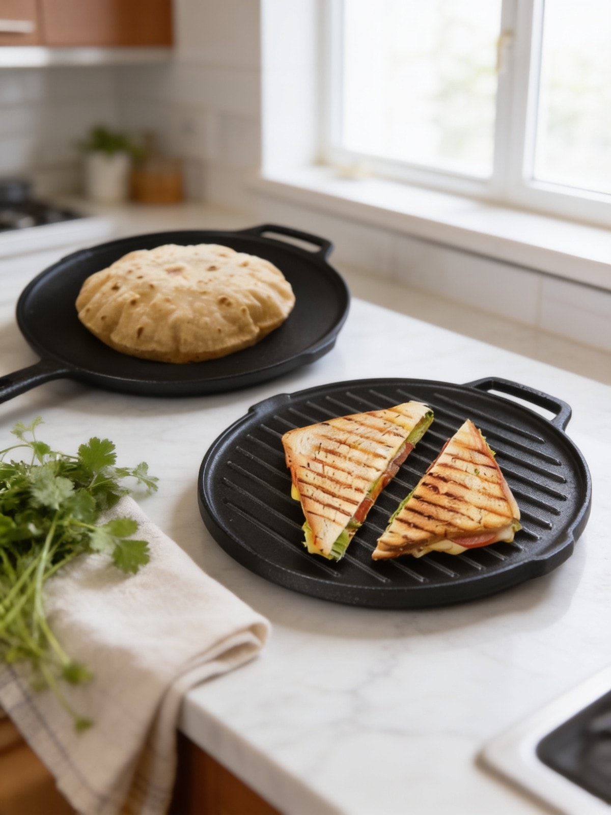 Cast Iron 2-in-1 Griddle (Grill Pan + Tawa) 27cm — corporate gift with your logo | ZYFTT
