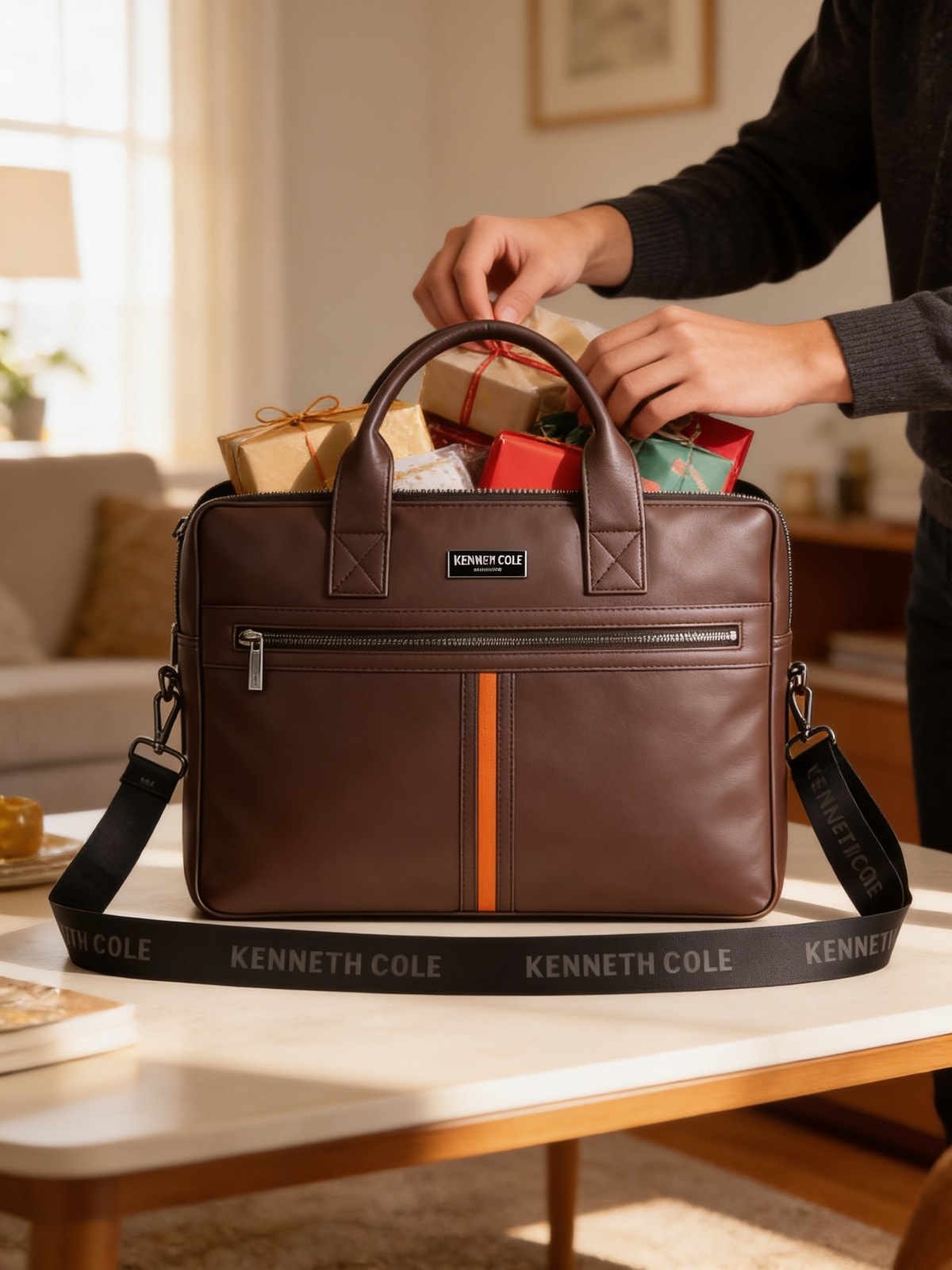 Pyramid Brown Laptop Bag — corporate gift with your logo | ZYFTT