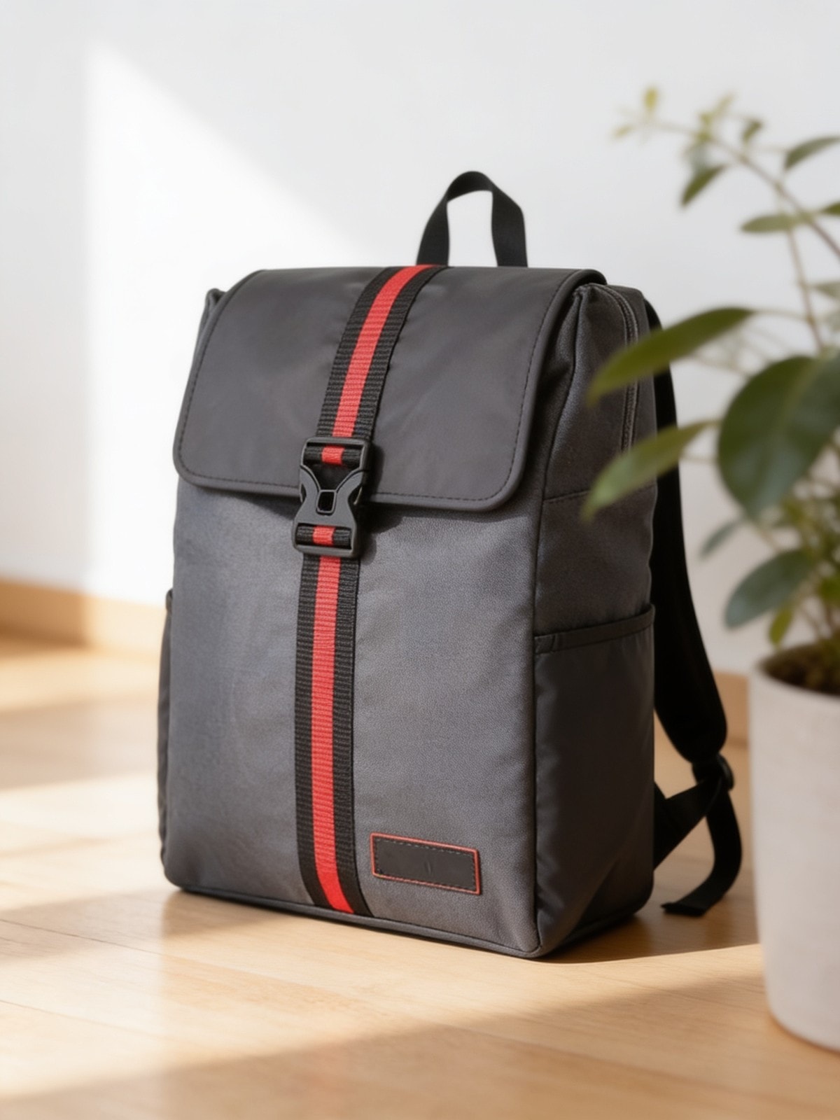 Backpack Grey Buckle — corporate gift with your logo | ZYFTT