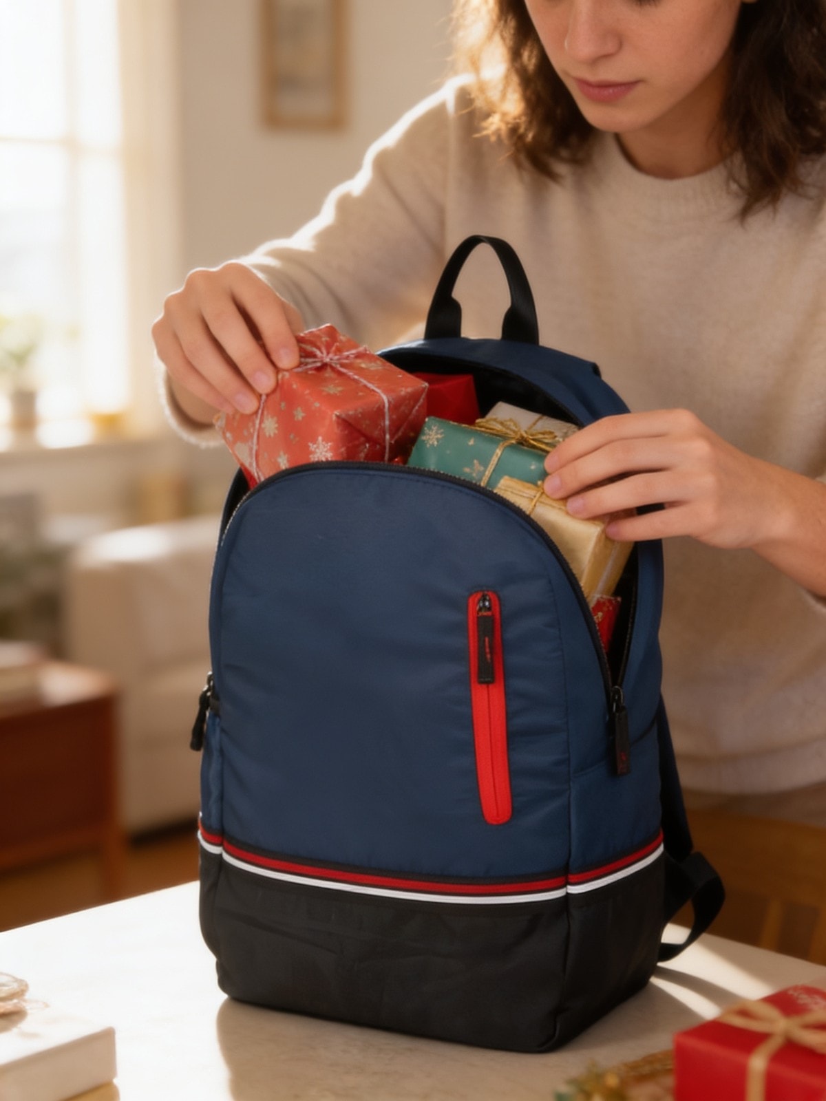 Plain Blue Backpack — corporate gift with your logo | ZYFTT
