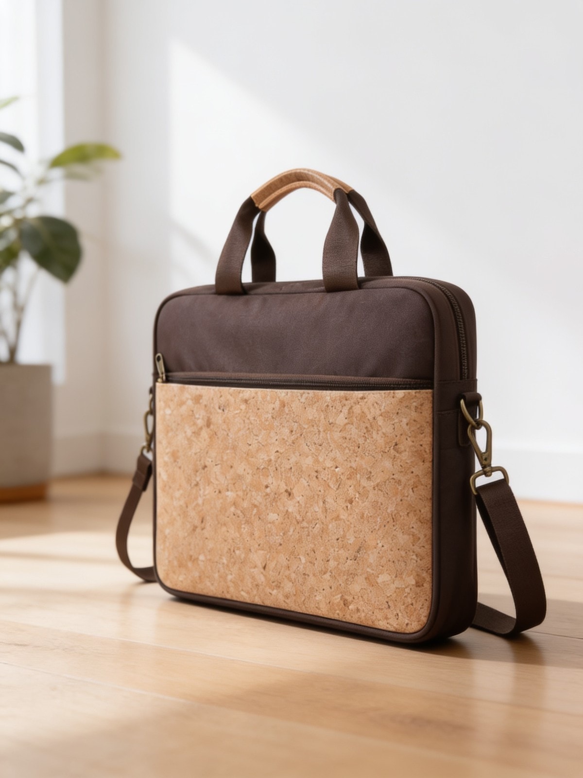 Eco-Friendly Cork Laptop Bag With 2 Tone Finish — corporate gift with your logo | ZYFTT