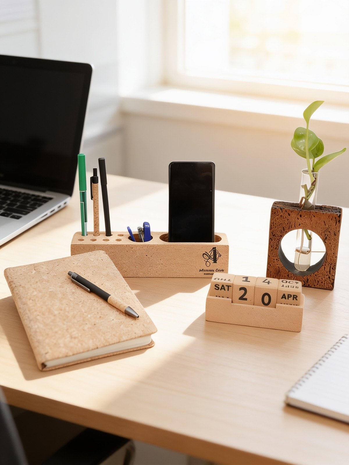 Eco-Friendly Cork Desk Organizer Set Combo 40 — corporate gift with your logo | ZYFTT