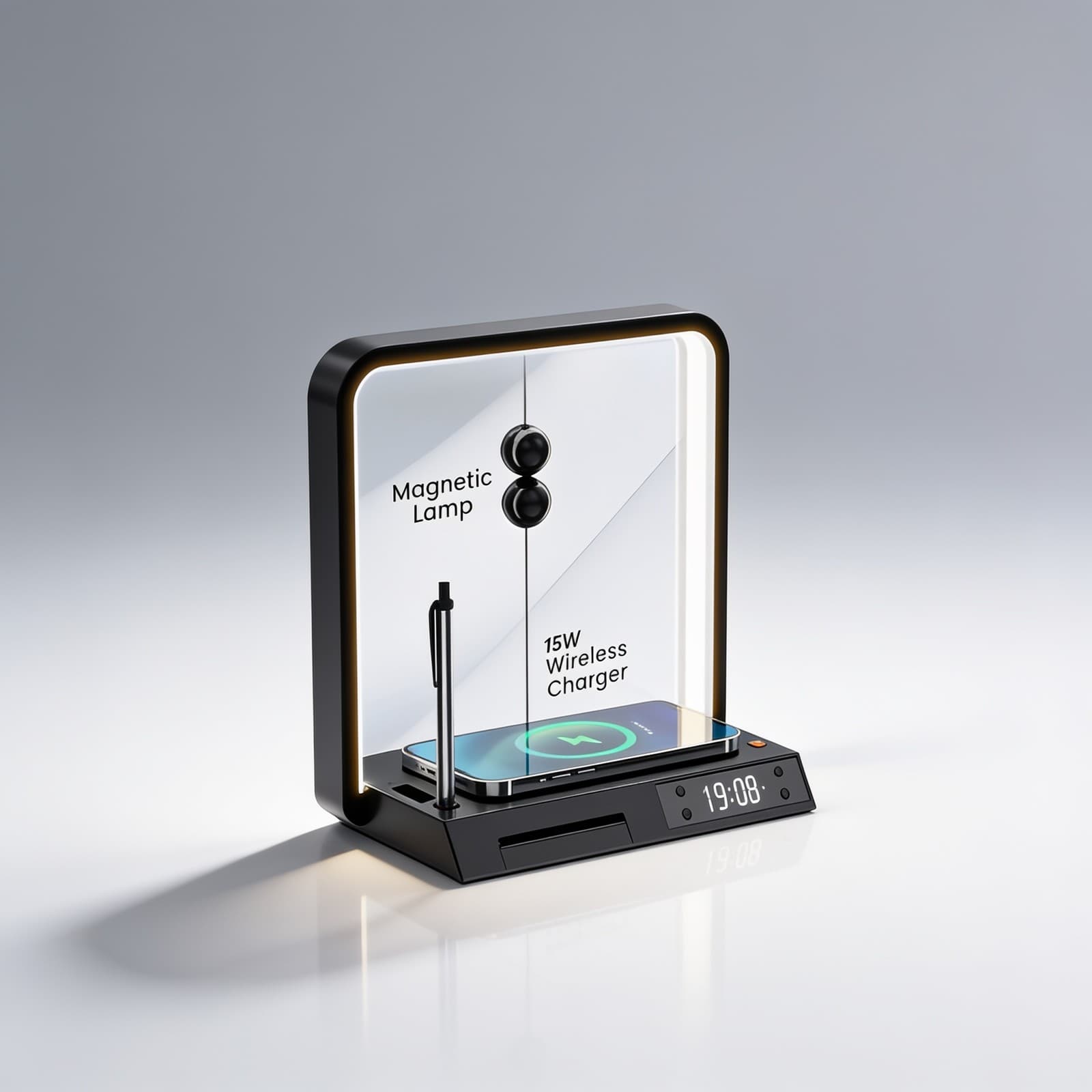 Allure 2.0 Magnetic Lamp With Charger Clock & Stand alternate