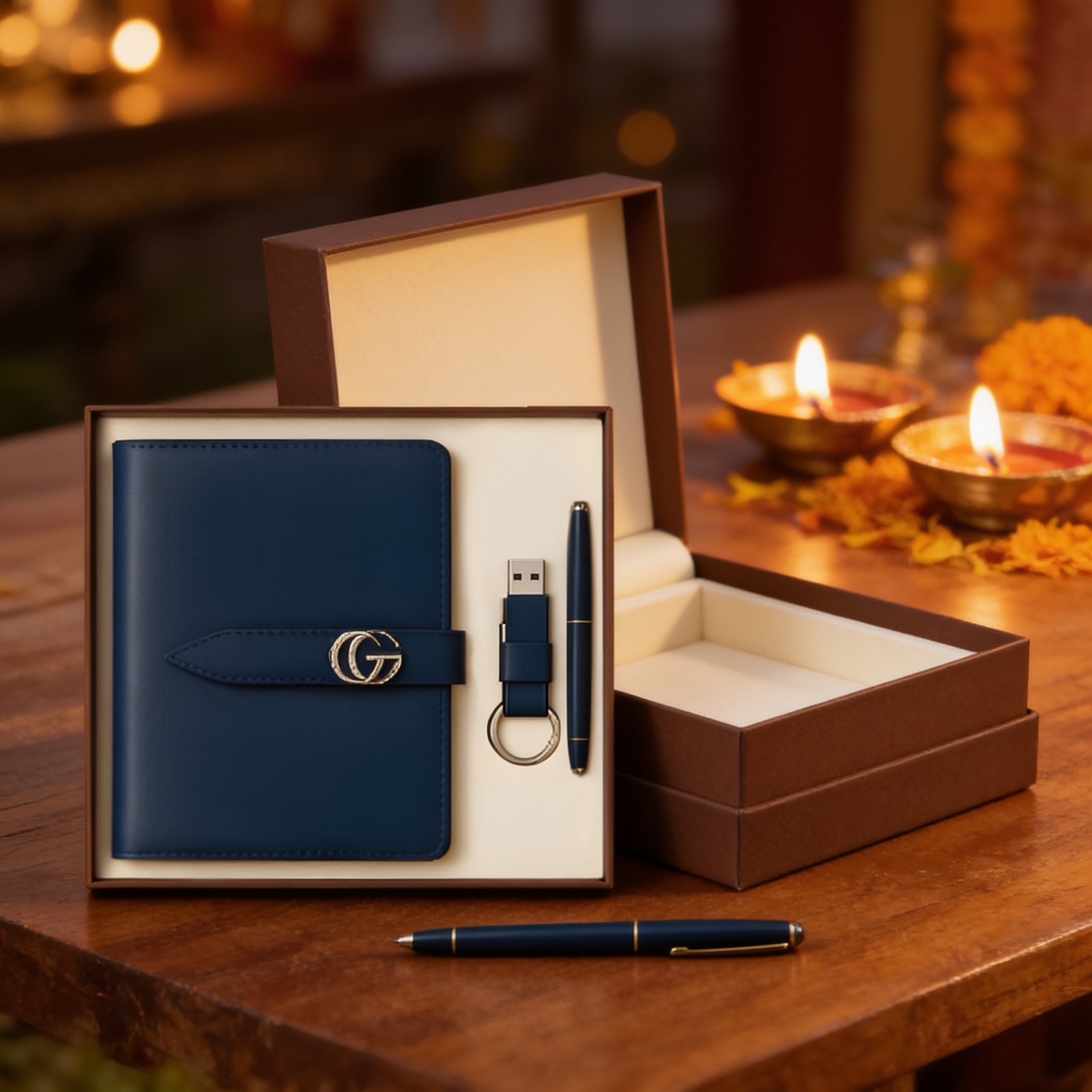 Premium Navy Executive 5 in 1 Gift set — corporate gift with your logo | ZYFTT