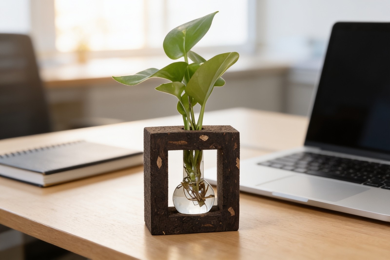 Cork Noir Mono Flask Planter — corporate gift with your logo | ZYFTT