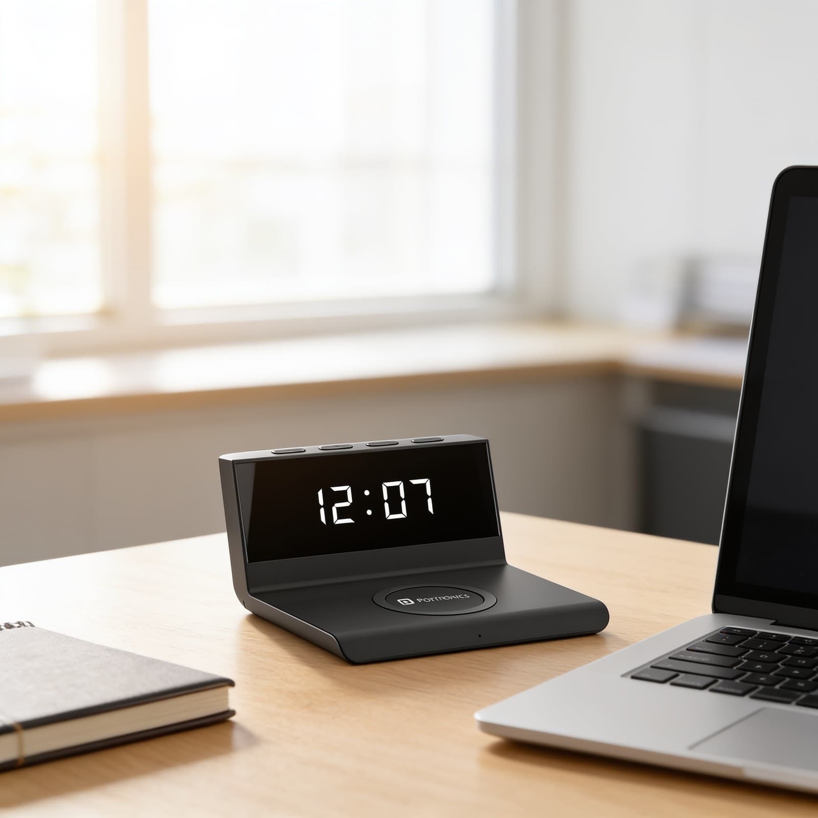 Freedom 4A Desktop Wireless Charger With Digital Alarm Clock