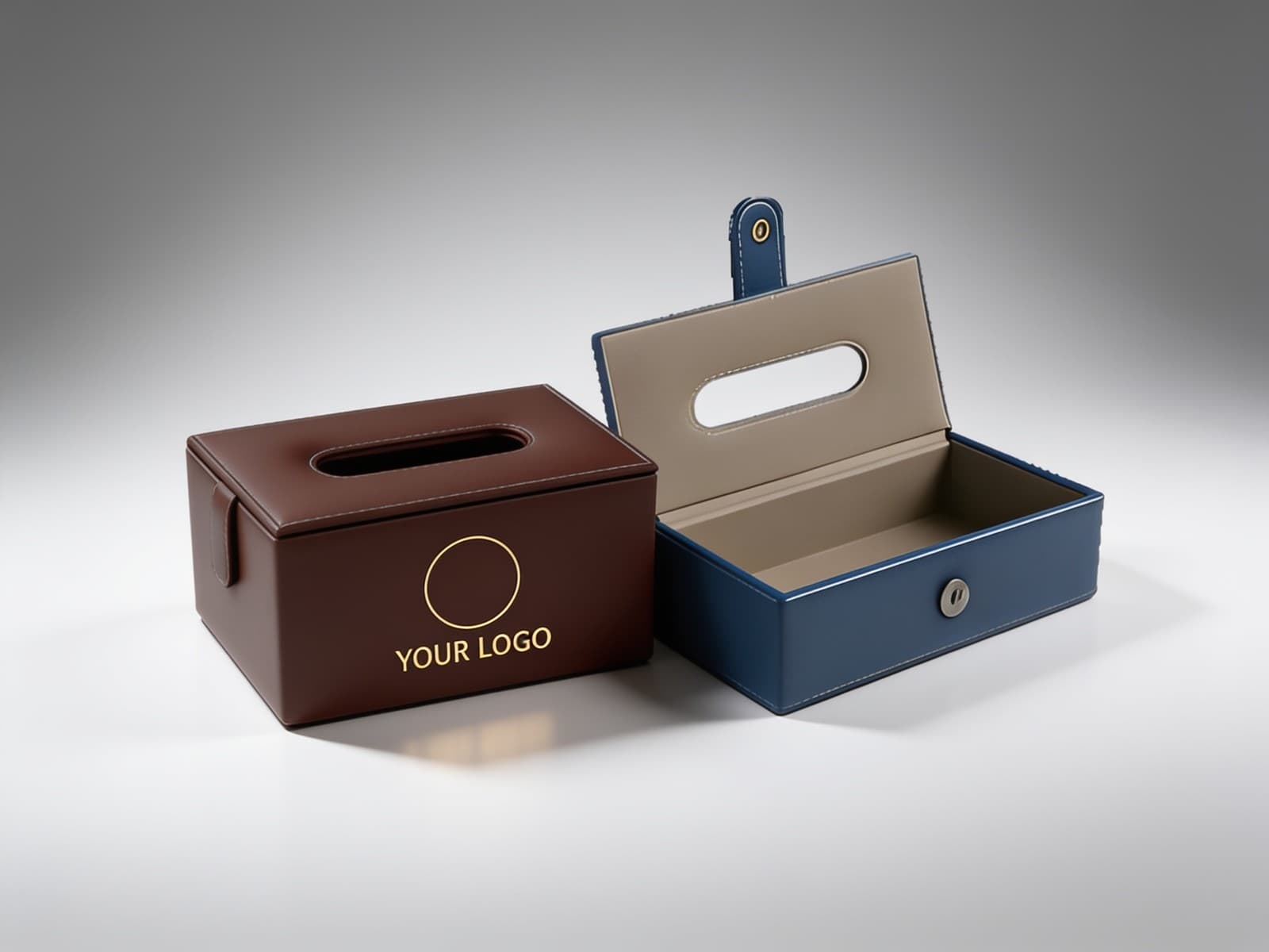 OG 7 Brown I OG 8 Blue PU leather finish Tissue Box alternate