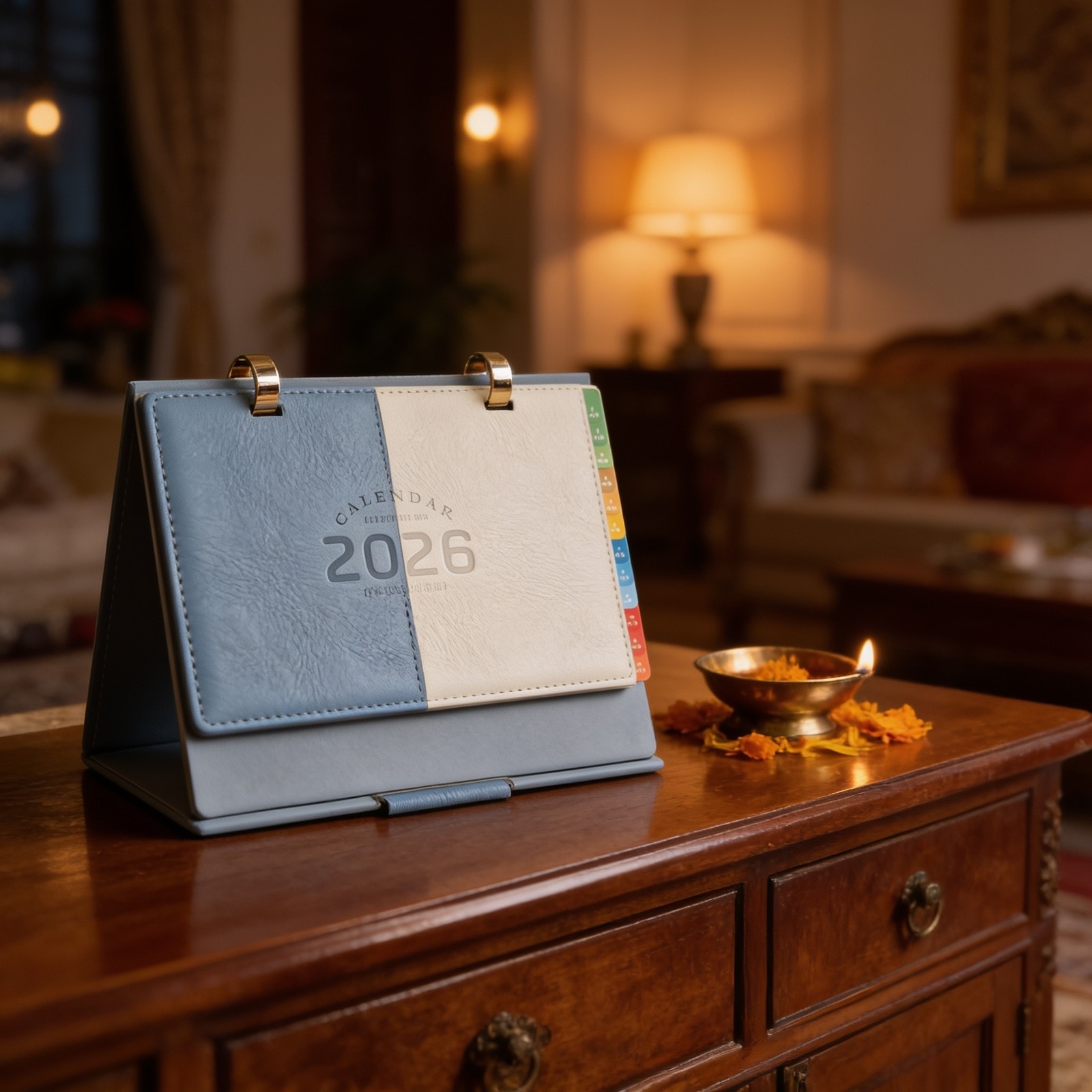 Dual -Texture Leather Desk Calendar — corporate gift with your logo | ZYFTT