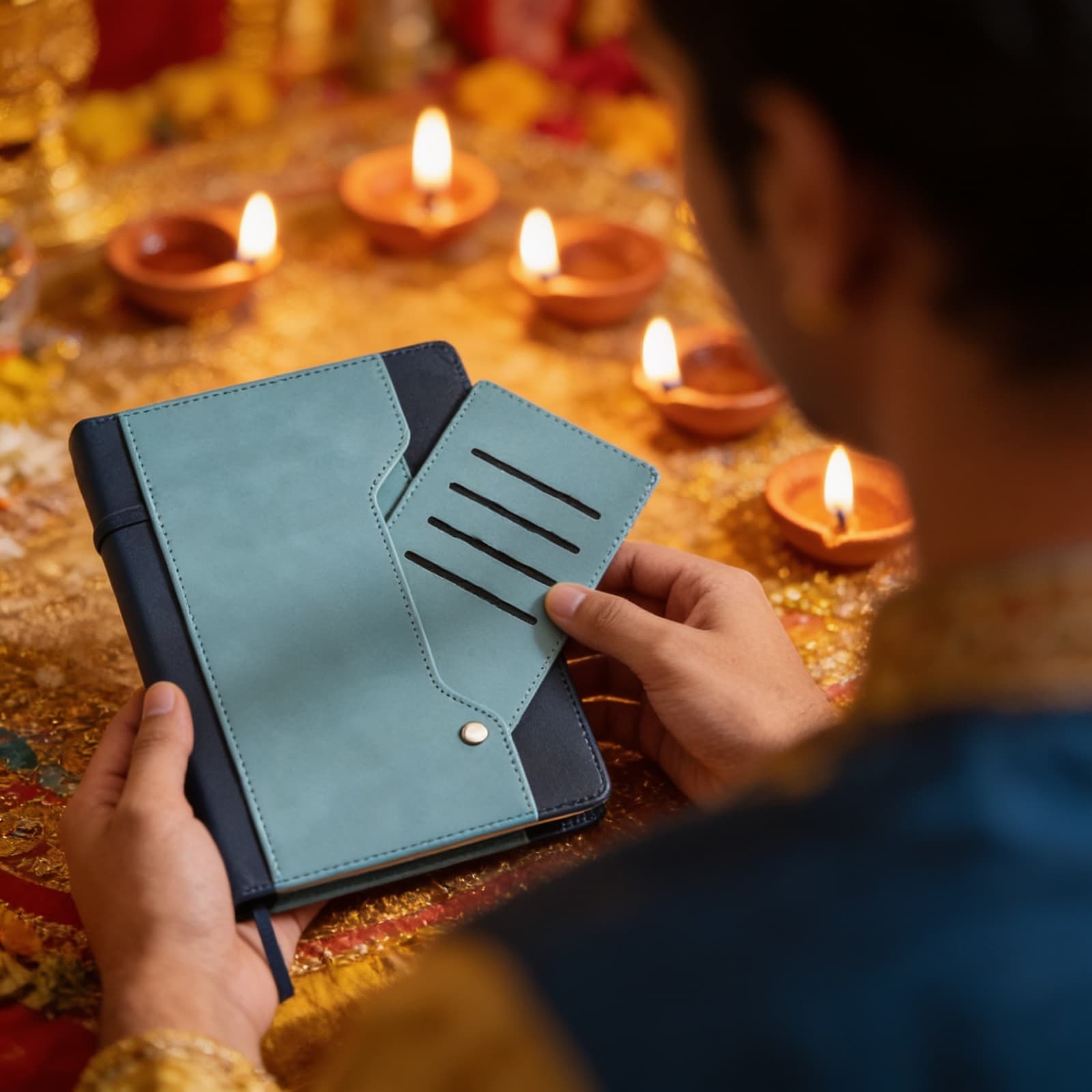 The Guide Leatherette Notebook With Pull-Out Cards Pocket alternate