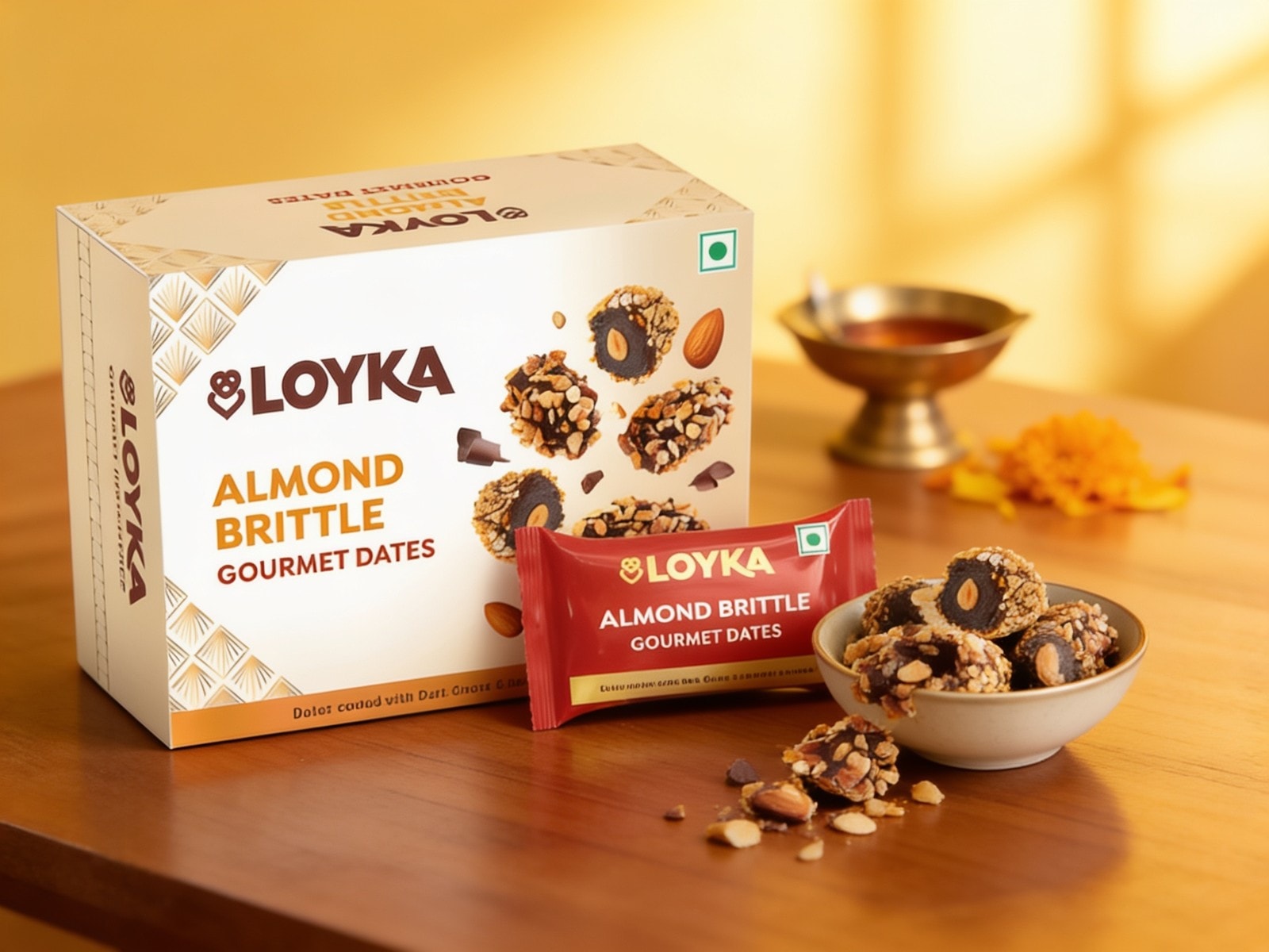 Almond Brittle Gourmet Dates Box — corporate gift with your logo | ZYFTT