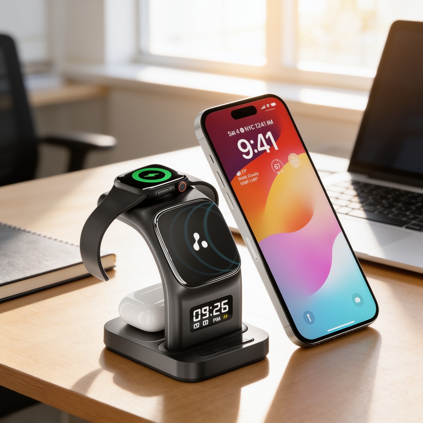 Aerosync Trio 3 in 1 Wireless Charger — corporate gift with your logo | ZYFTT