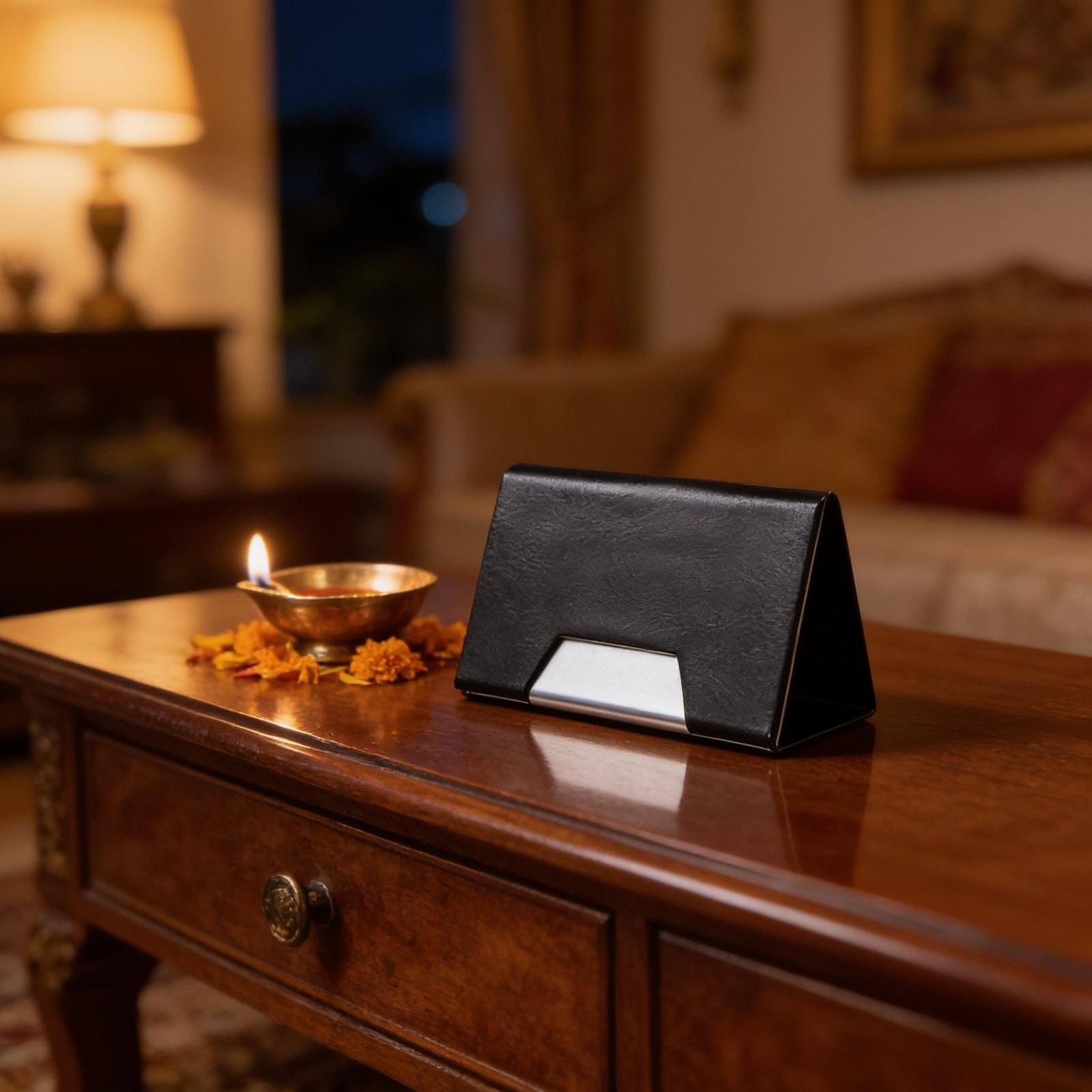 Dual Finish Black Metal Card Holder — corporate gift with your logo | ZYFTT