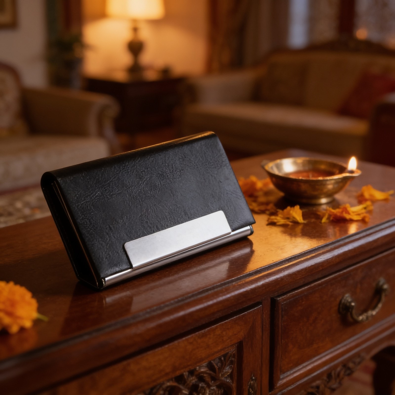 Metallic Finish Black Card Holder — corporate gift with your logo | ZYFTT