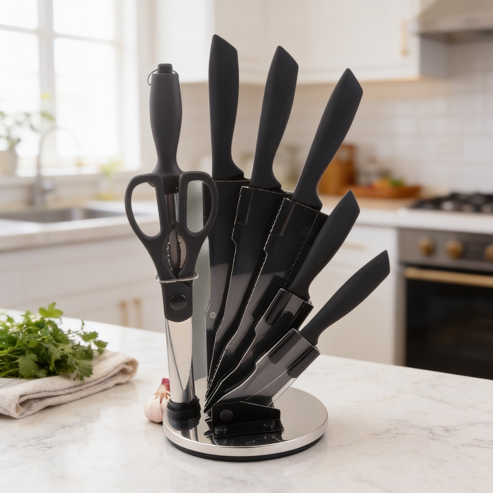 Kitchen Knife Set of 7 Pcs with Rotating Stand — corporate gift with your logo | ZYFTT